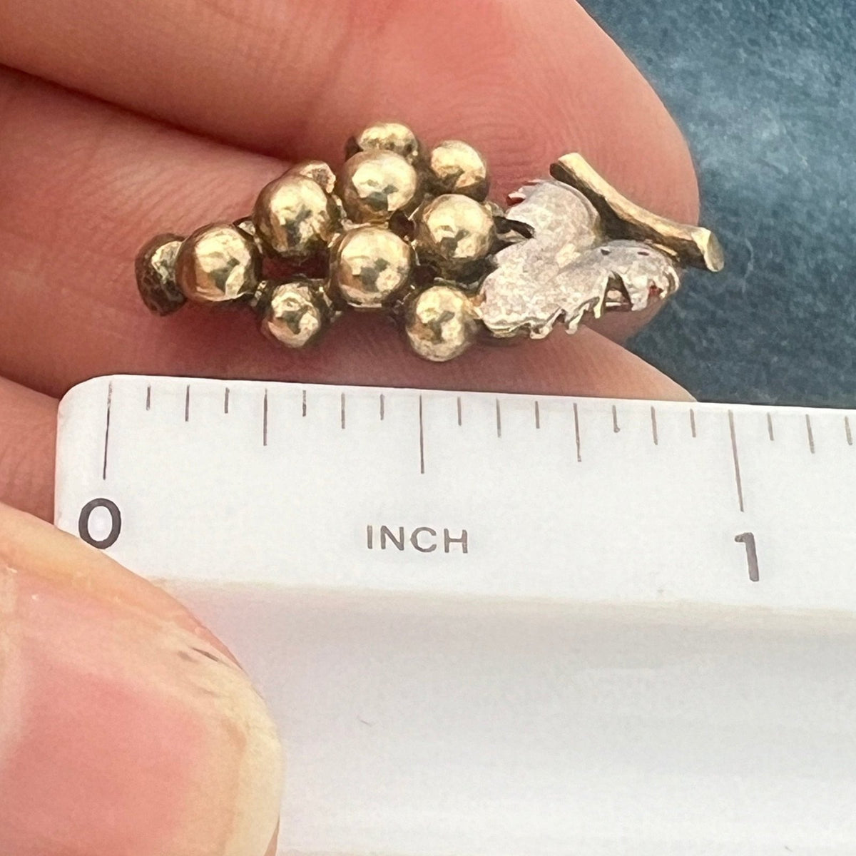 10k Yellow + White Gold Bunch of Grapes Pendant. Wealth, Prosperity + Wine!