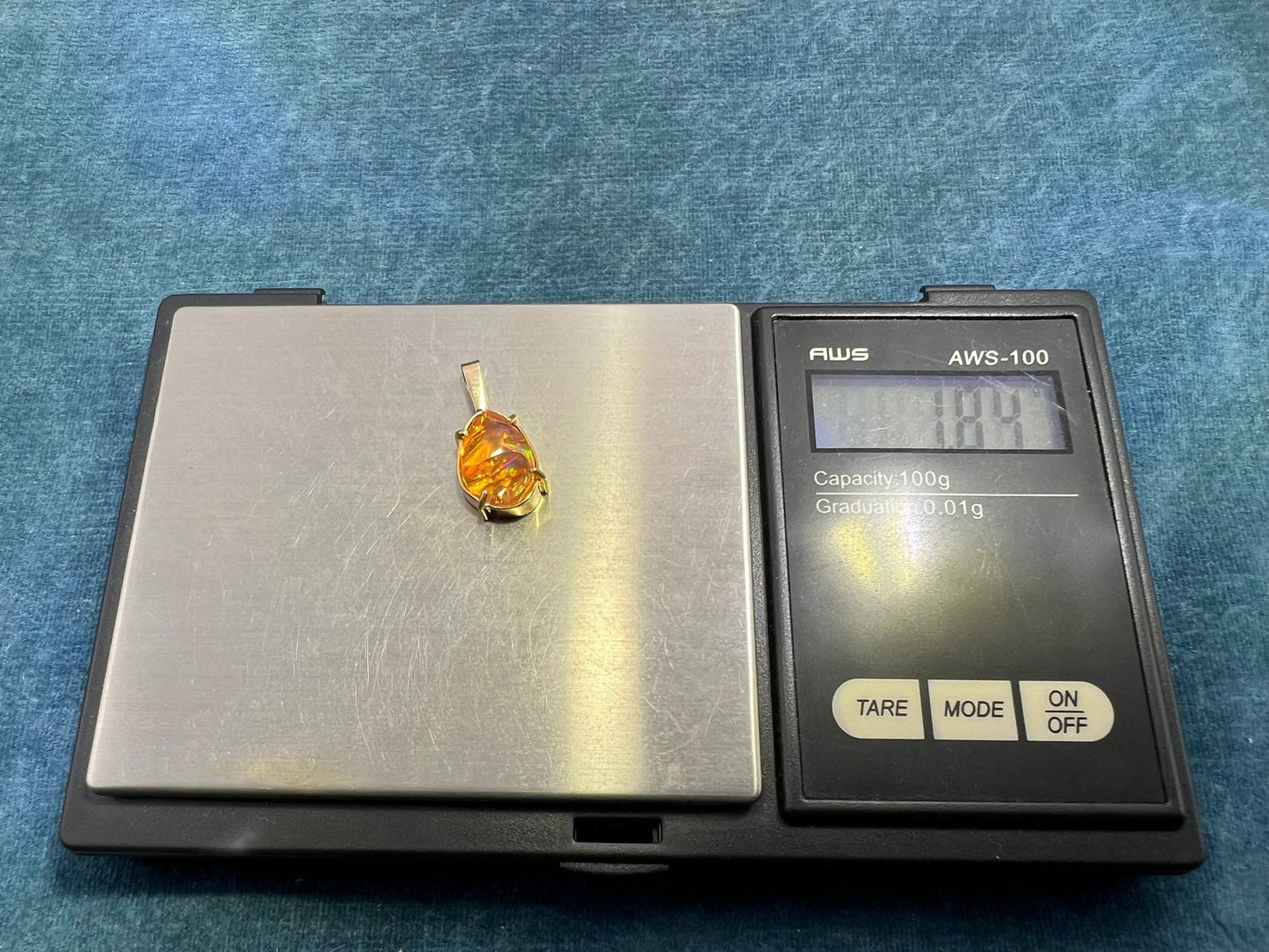 14k Gold Mexican Fire Jelly Opal Pendant *Video* - L