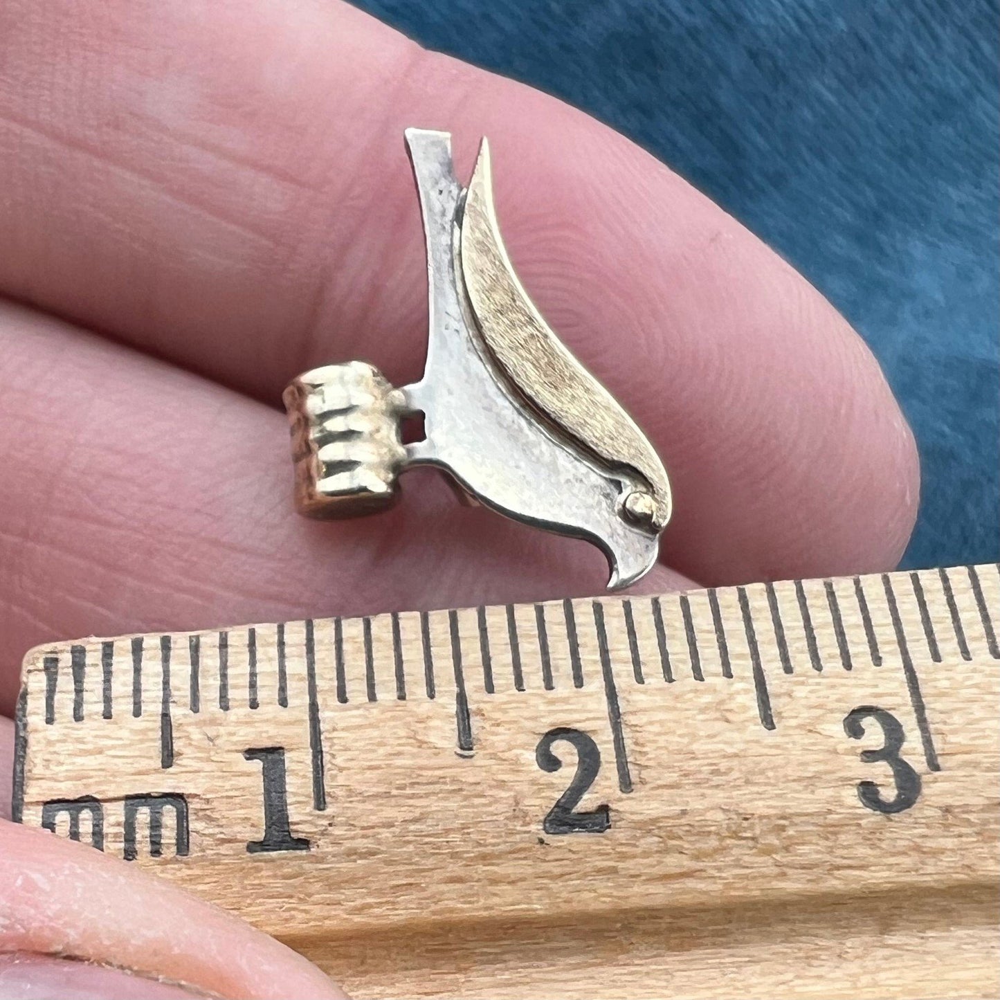 14k Gold & Sterling Artisan Bird Earrings