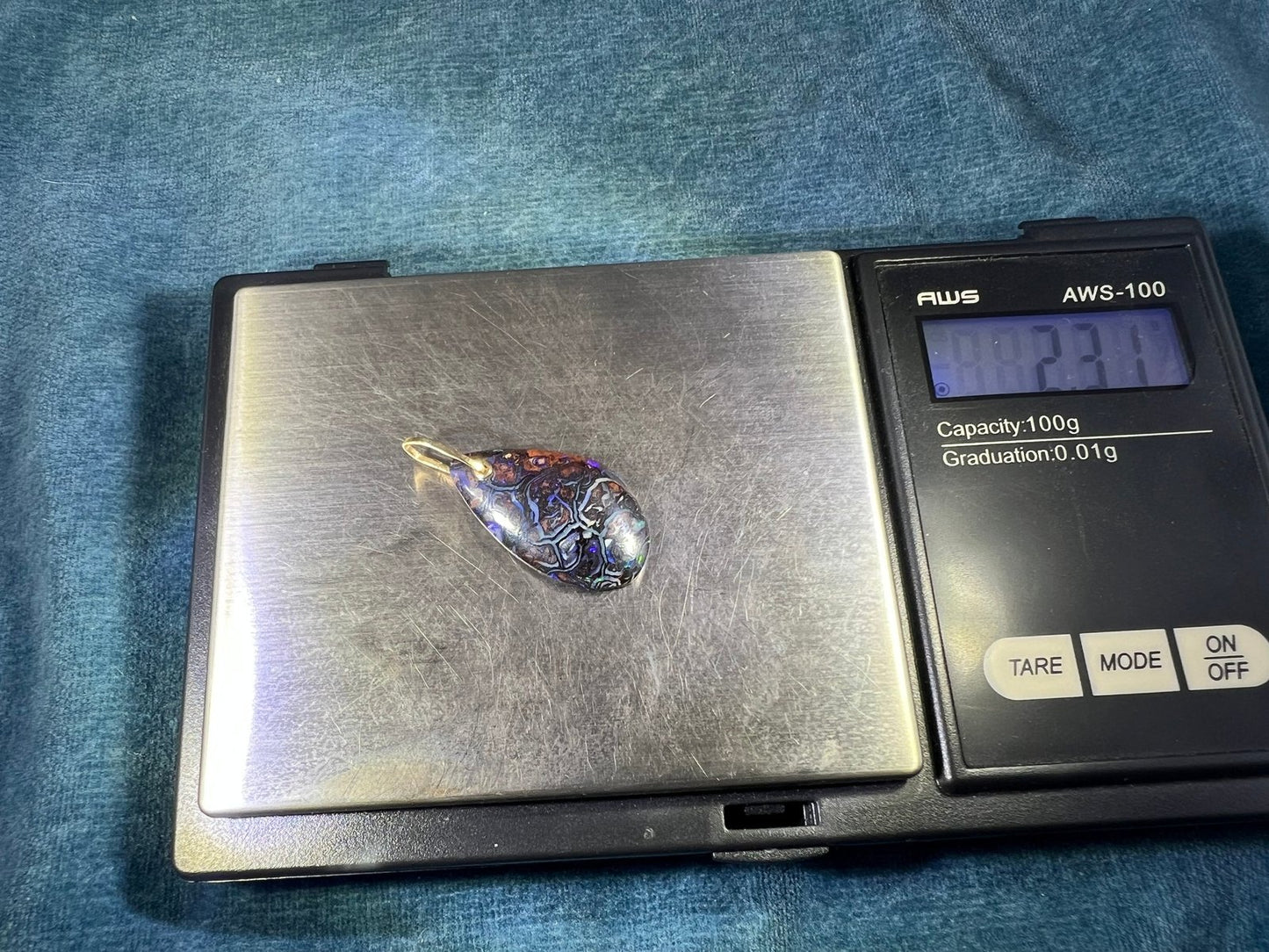 14k Yellow Gold Australian Koroit Opal 1.2" Pendant. *Video*