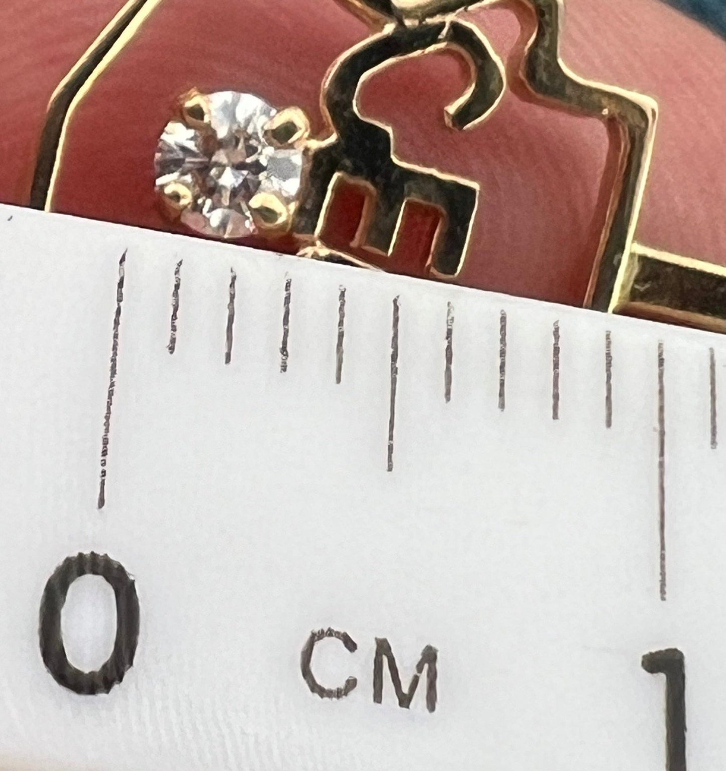 14k Yellow Gold Diamond "CEO" Pendant. Tiny!