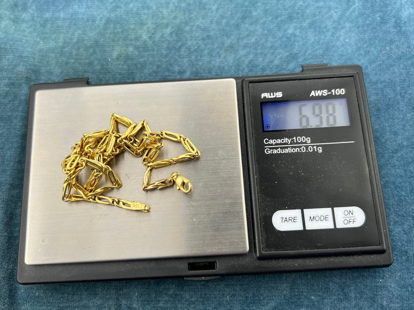 14k Yellow Gold Fancy Woven Link Chain Necklace. 7g + 17"