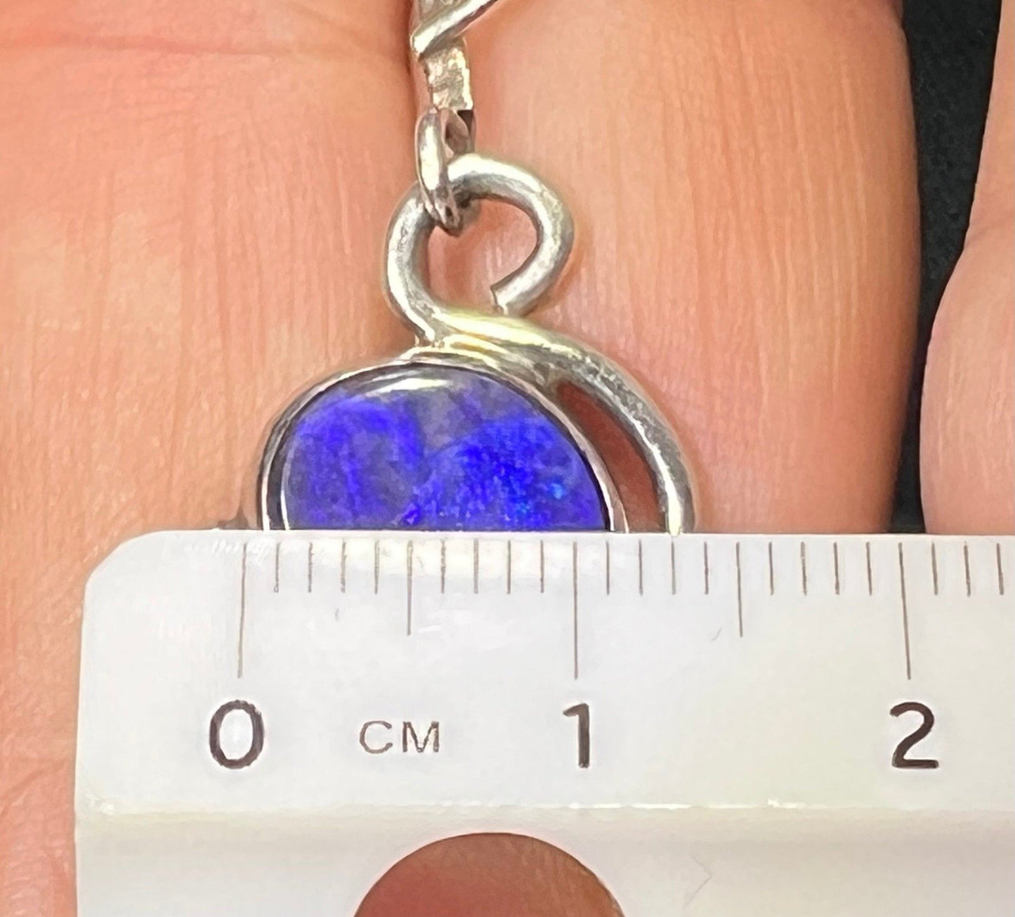 Australian Boulder Opal + Sugilite 925 + 14k Dangle Earrings. 2.5" *Video*