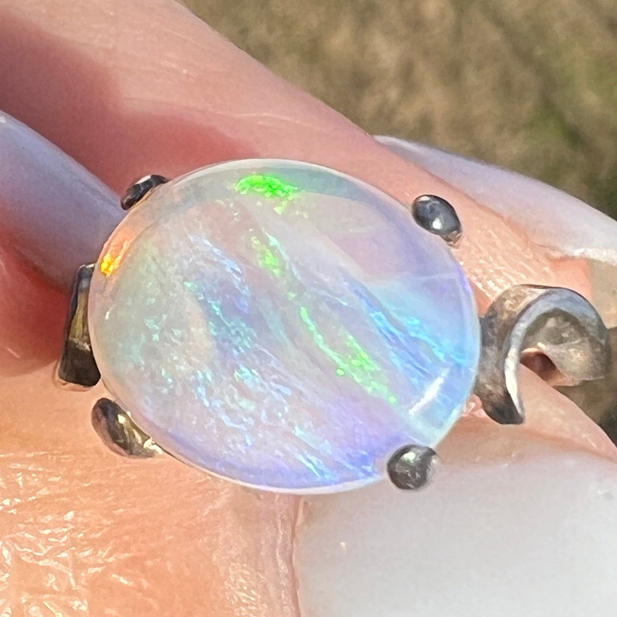 Australian Jelly Opal "East-West" Ring in Sterling Silver *Video*