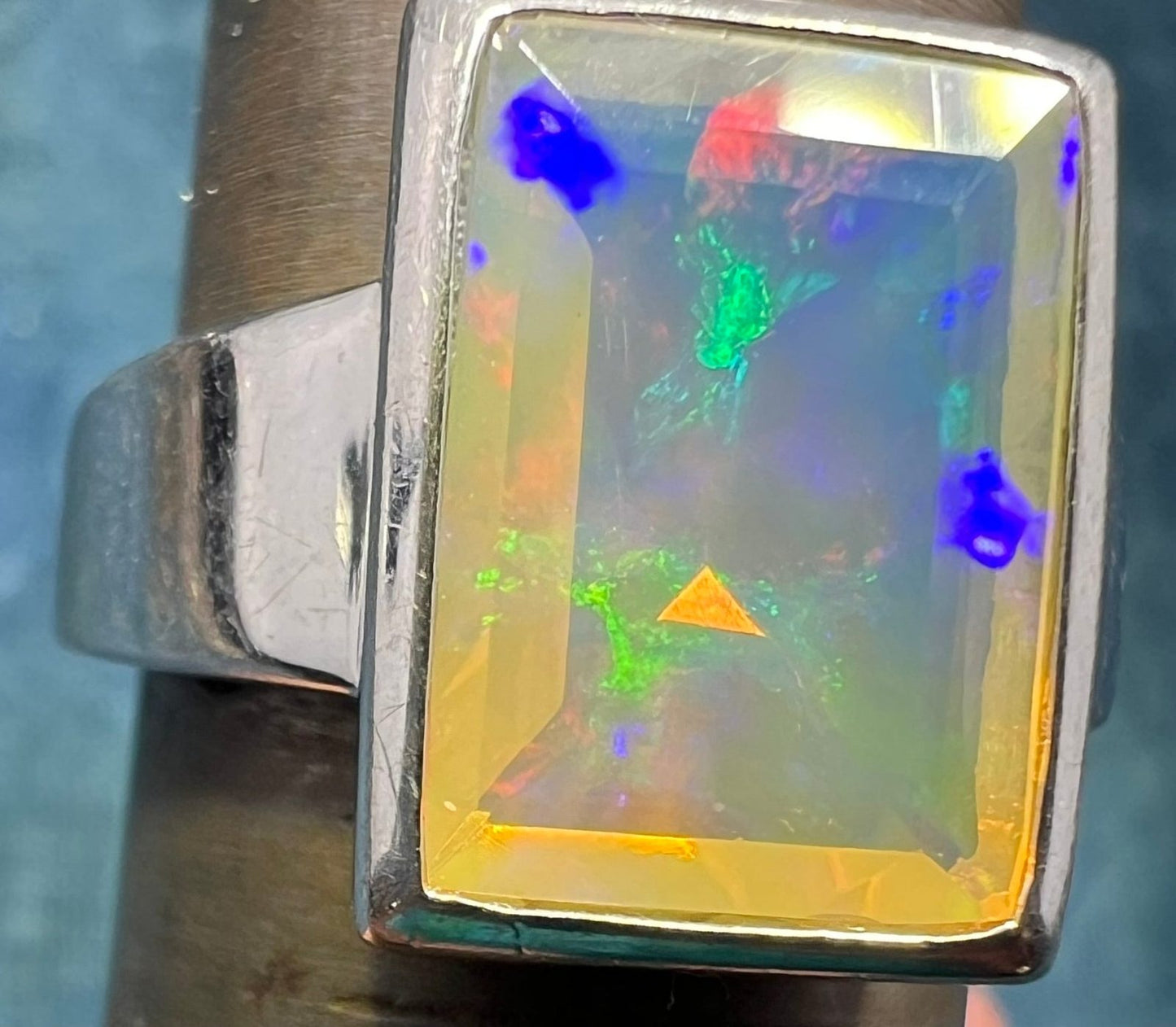Ethiopian Welo Jelly Opal Silver Bezel Set Ring. 7g *Video*