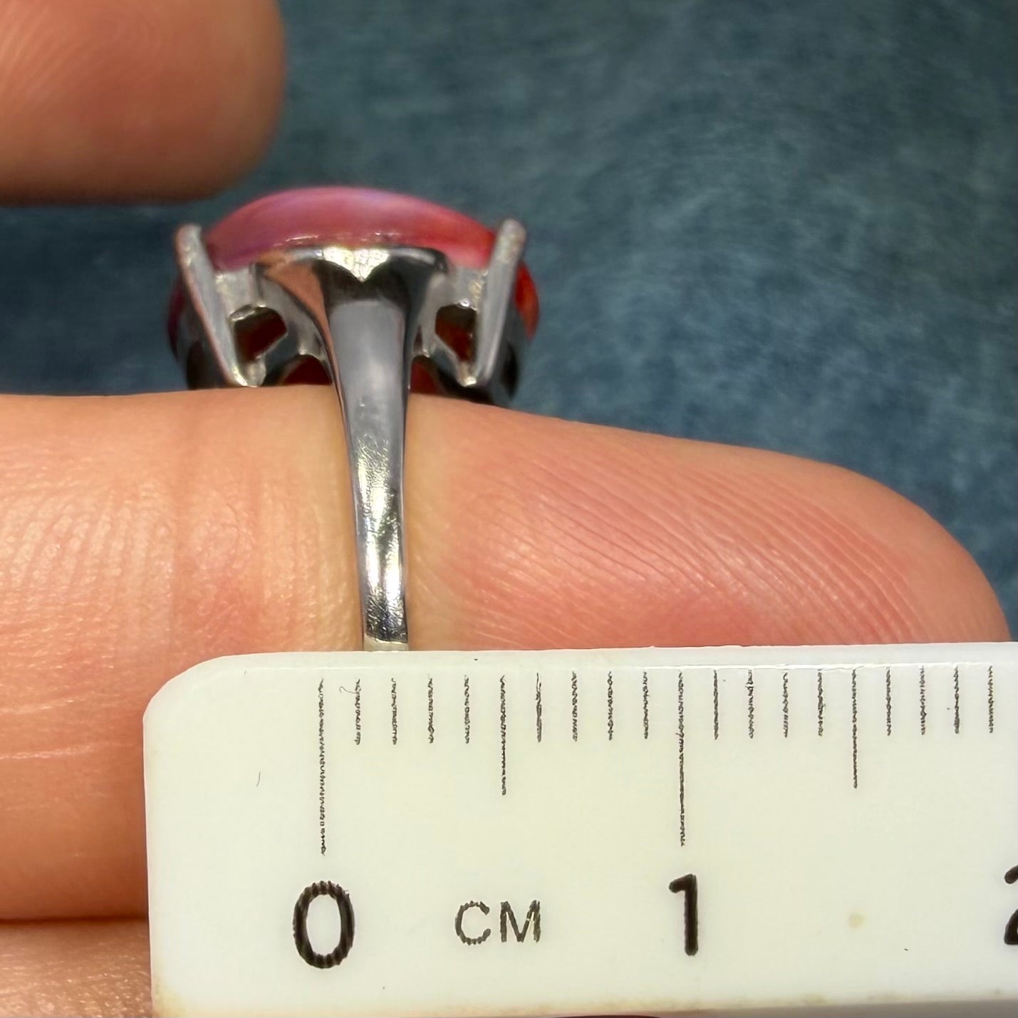 Mexican Red Fire Jelly Opal Sterling Silver Ring. Dragons Egg *Video*