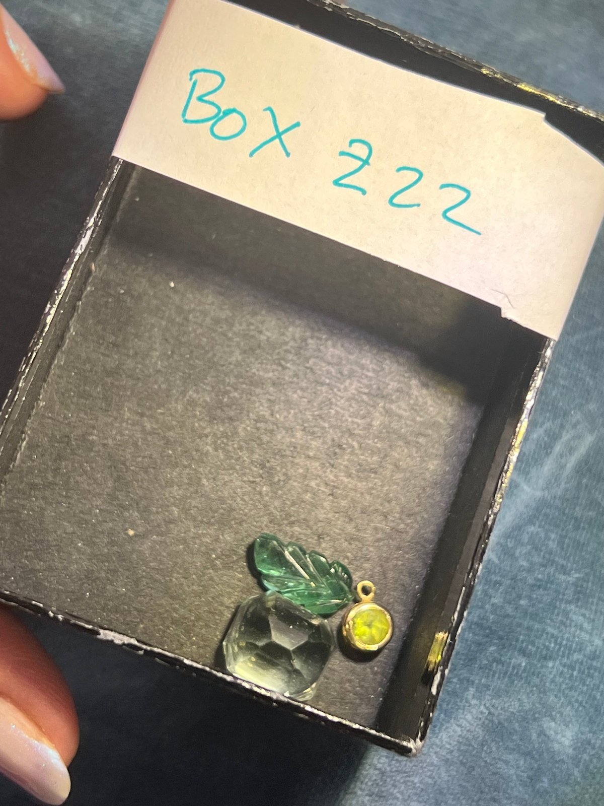 UNDER COST Jewelry Lot w 10k Gold Charm + Carved Emerald - Box Z22