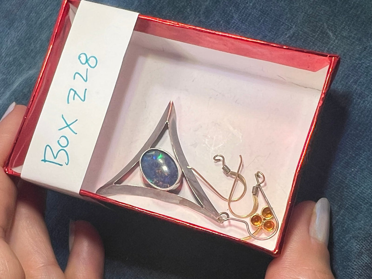 UNDER COST Jewelry Lot w Opal Triplet + 10k Gold Earring + 10k Charm - Box Z28