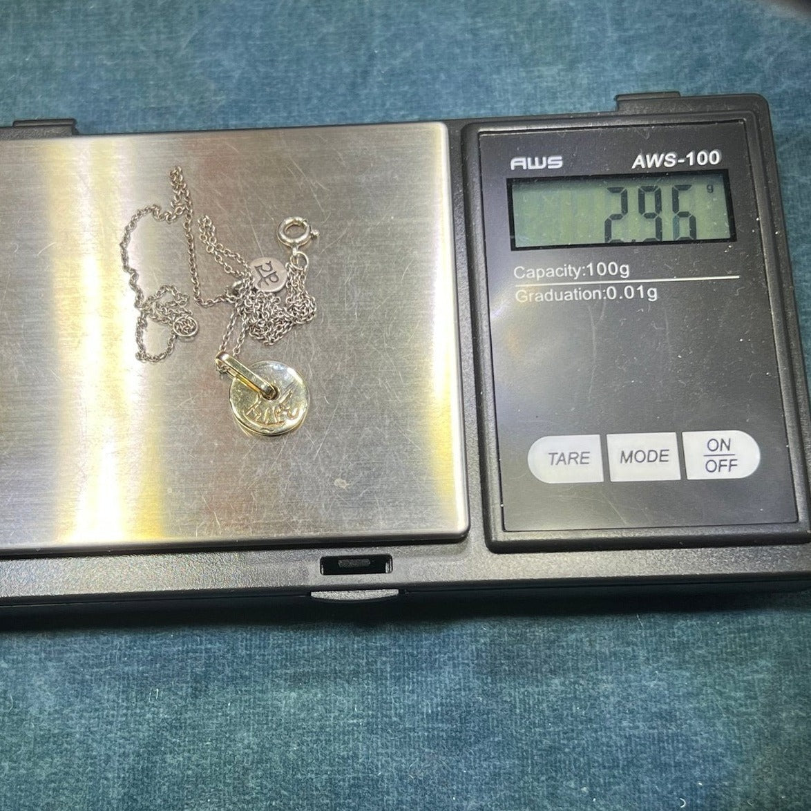 10k Gold Me&Ro Disk Pendant + 925 Chain. Fearlessness