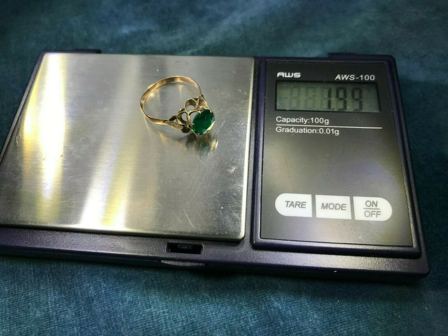 10k Yellow Rose Gold Emerald Doublet Buttercup Ring_b80_18