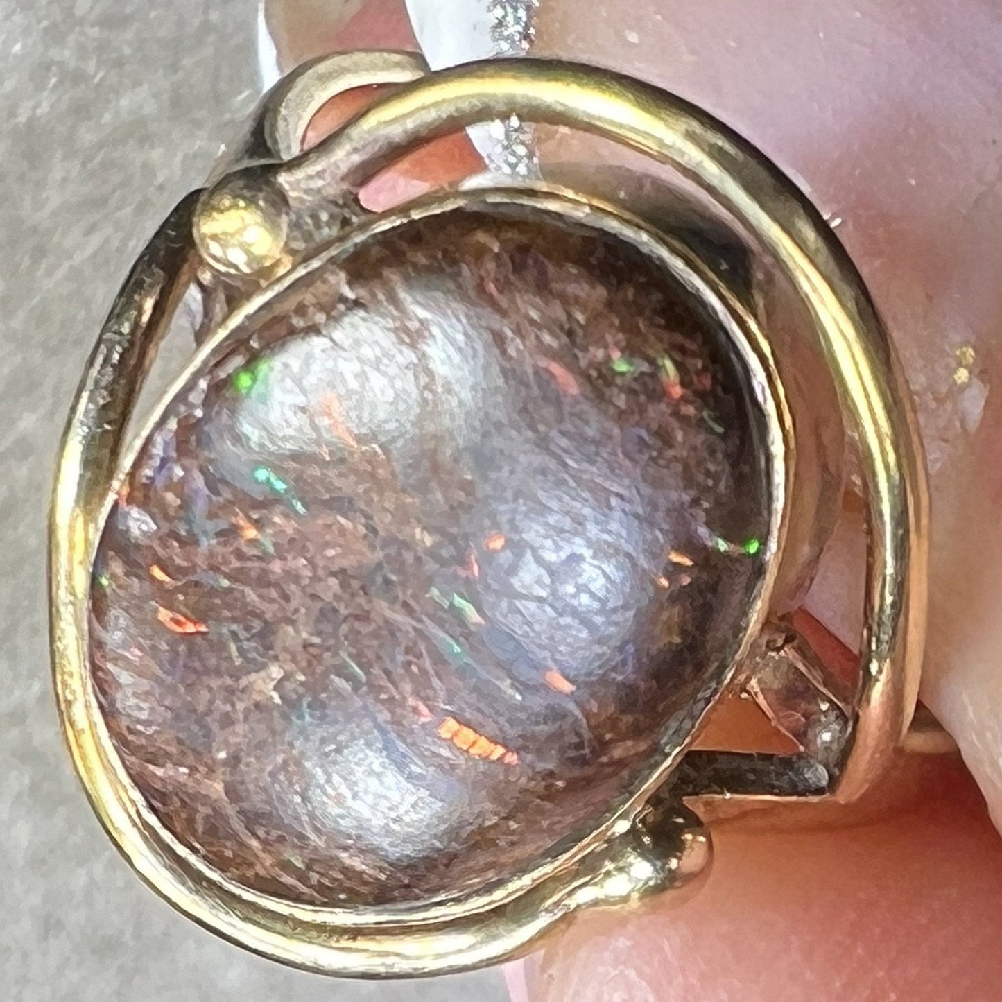 10k Gold Australian Koroit Boulder Opal Ring. **VIDEO**