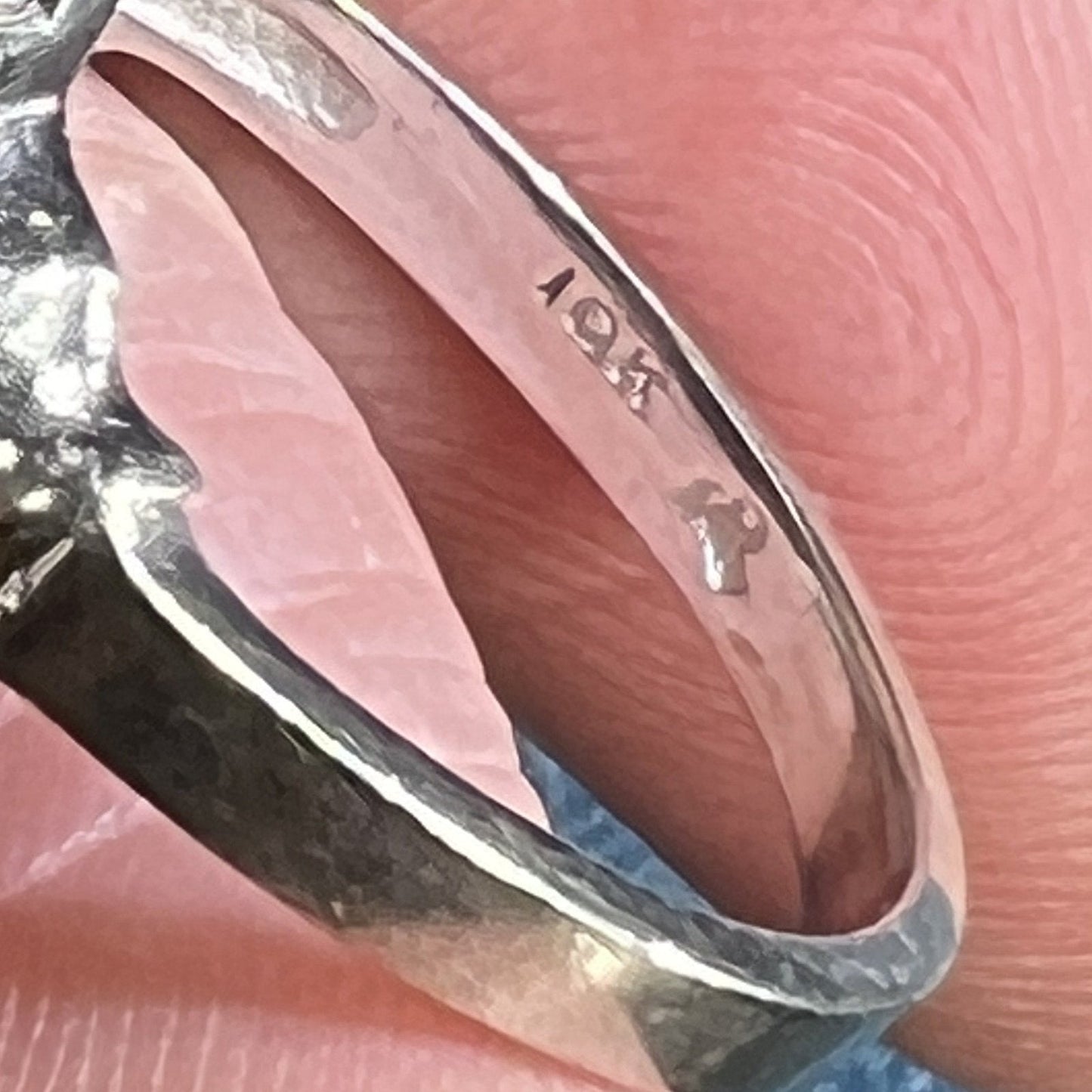 10k White Gold Australian Black Opal Triplet Ring. 1" **VIDEO**