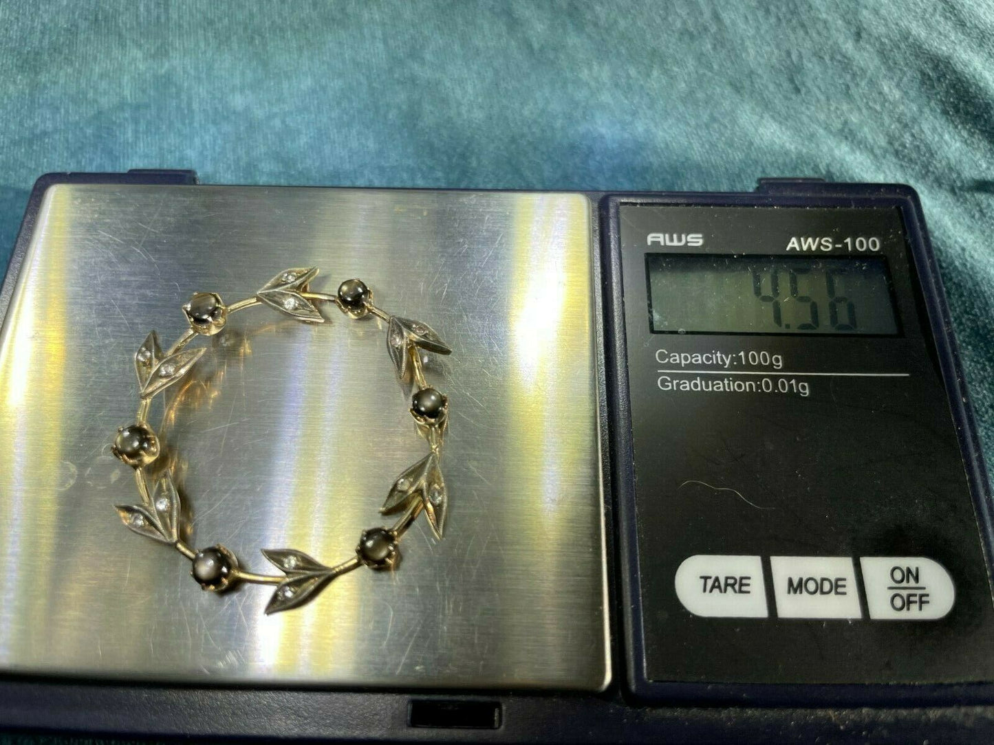 10k Yellow Gold 3.0 TCW Black Star Sapphire Wreath Pendant **VIDEO**