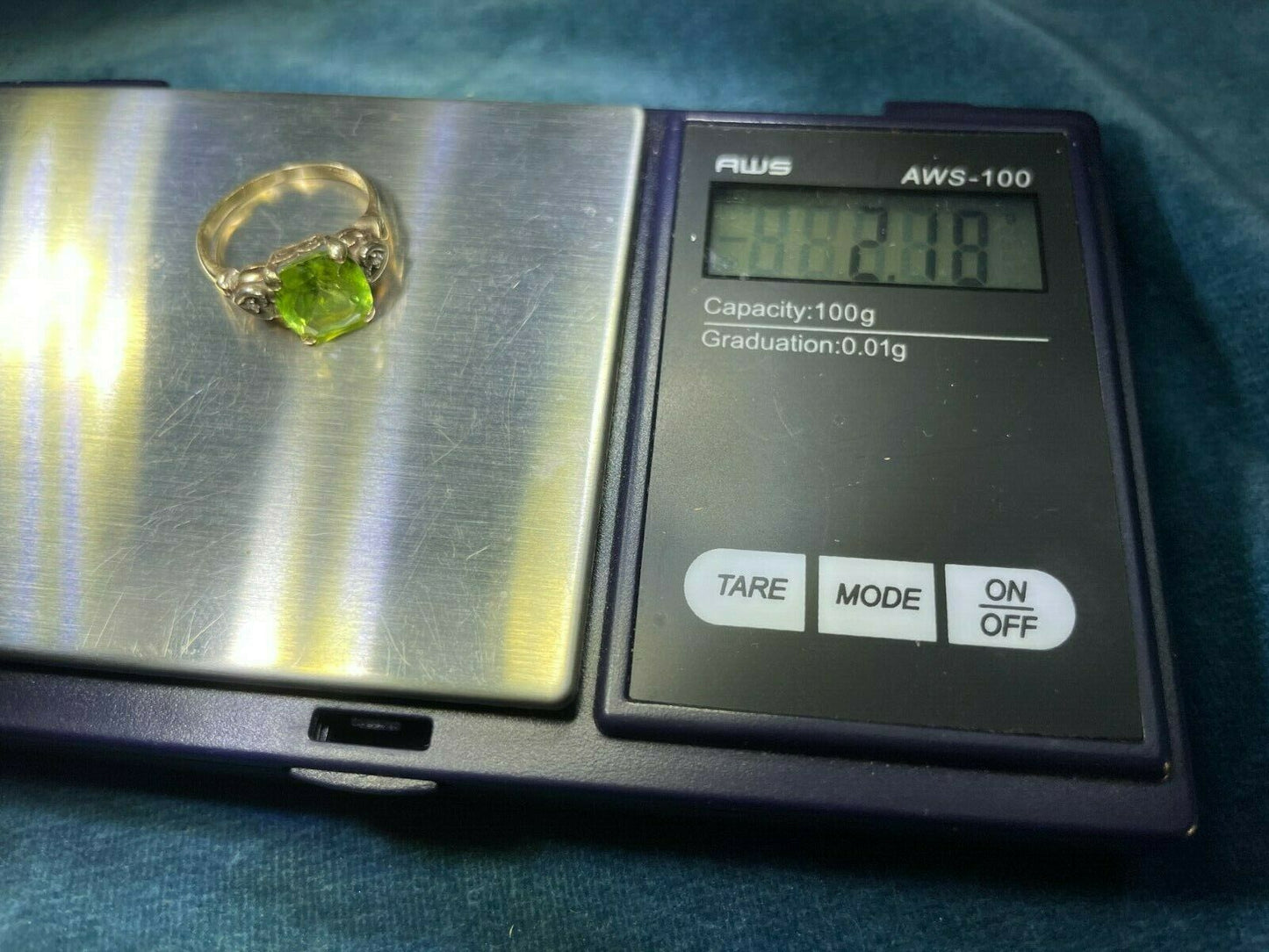 10k Yellow Rose Gold Emerald Cut 2.0 Ct Peridot Ring w Diamond Hearts_b120_12_20