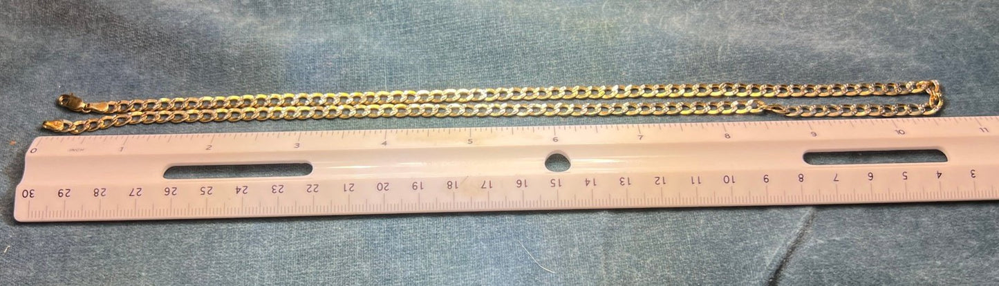 10k Yellow + White Gold Mariner Chain Necklace. 21" + 6.5g