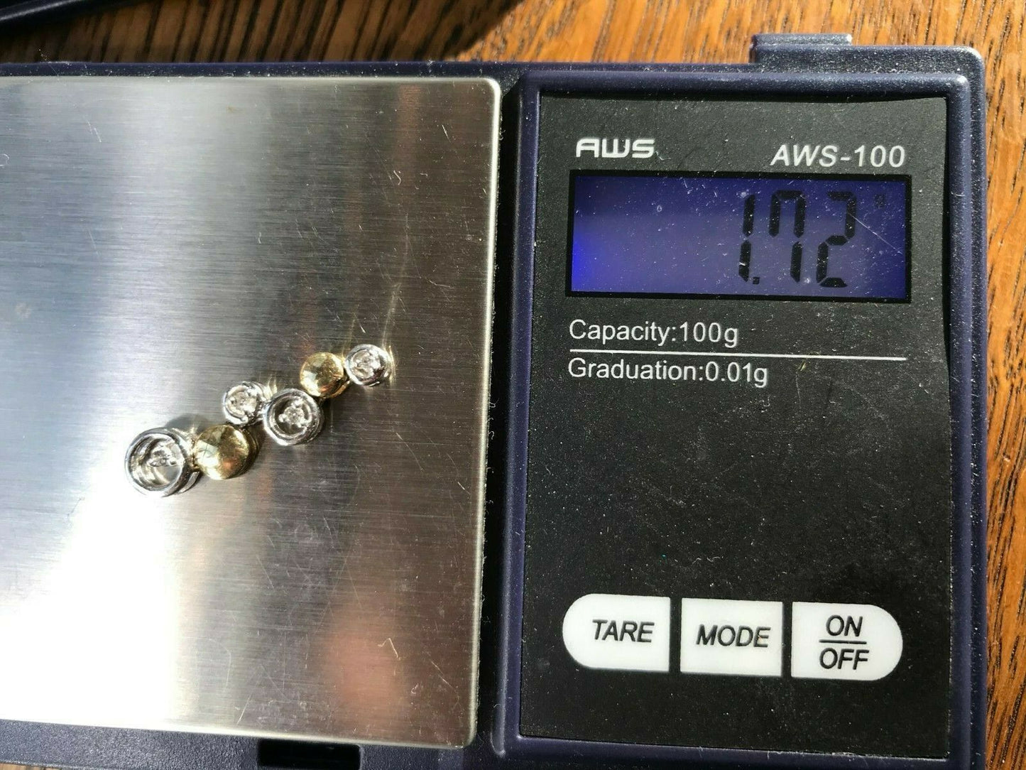 10k Yellow & White Gold Natural Diamond BUBBLES Pendant. "Jointed"-K6L7J