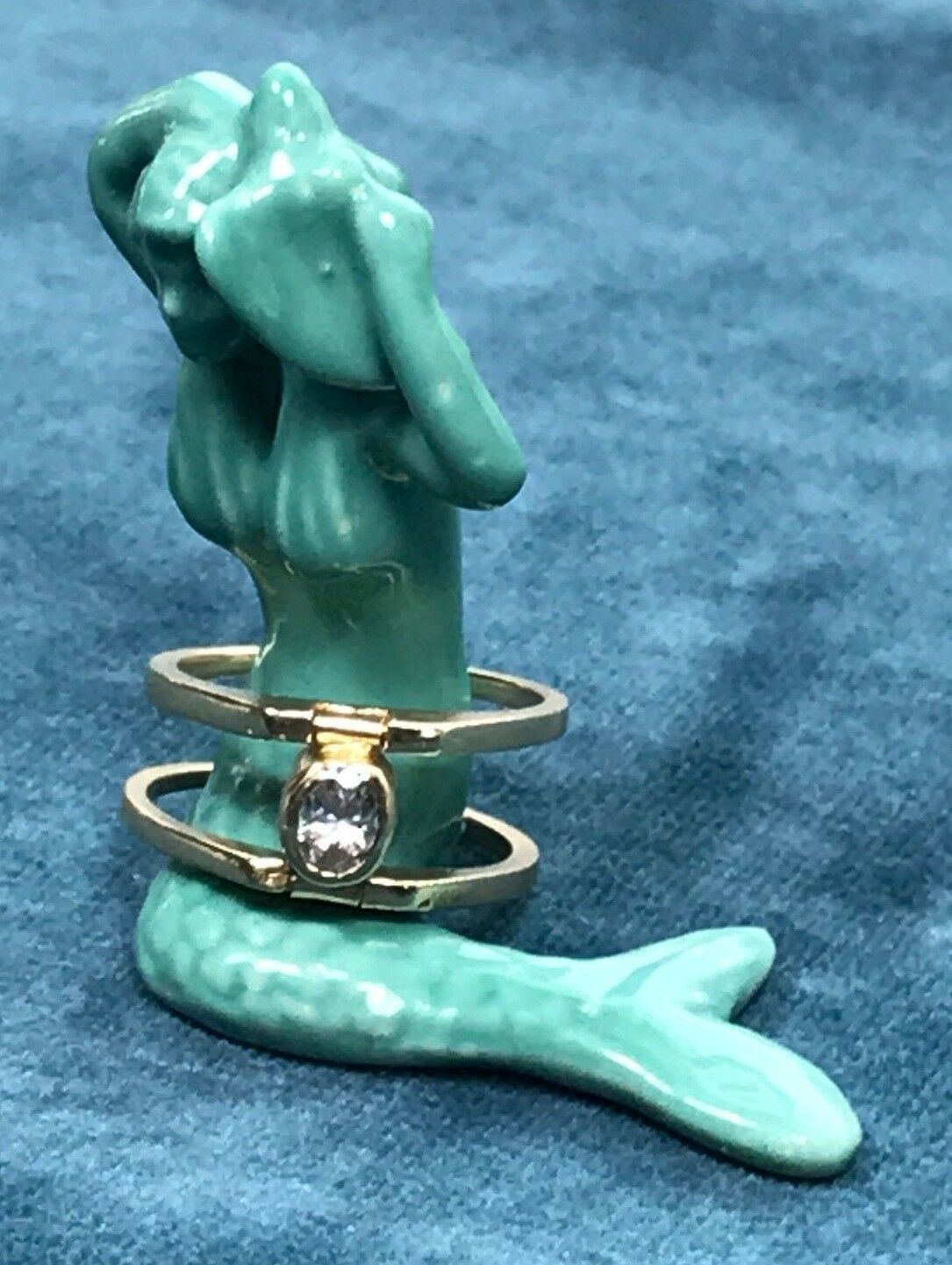 14K Yellow Gold *FLIP RING* w 0.35 Ct Diamond & Blue Sapphire. 0.70 TCW -K20L0