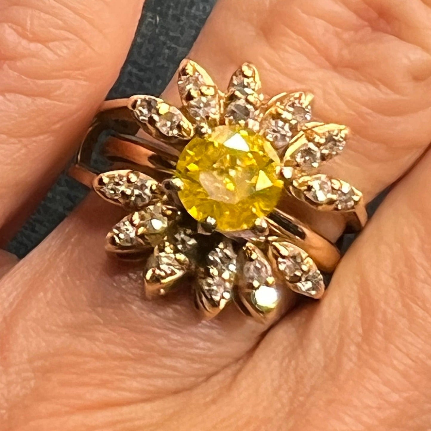 14k Gold 1.1 TCW Fancy Canary Yellow Diamond Solitaire Ring *Video*