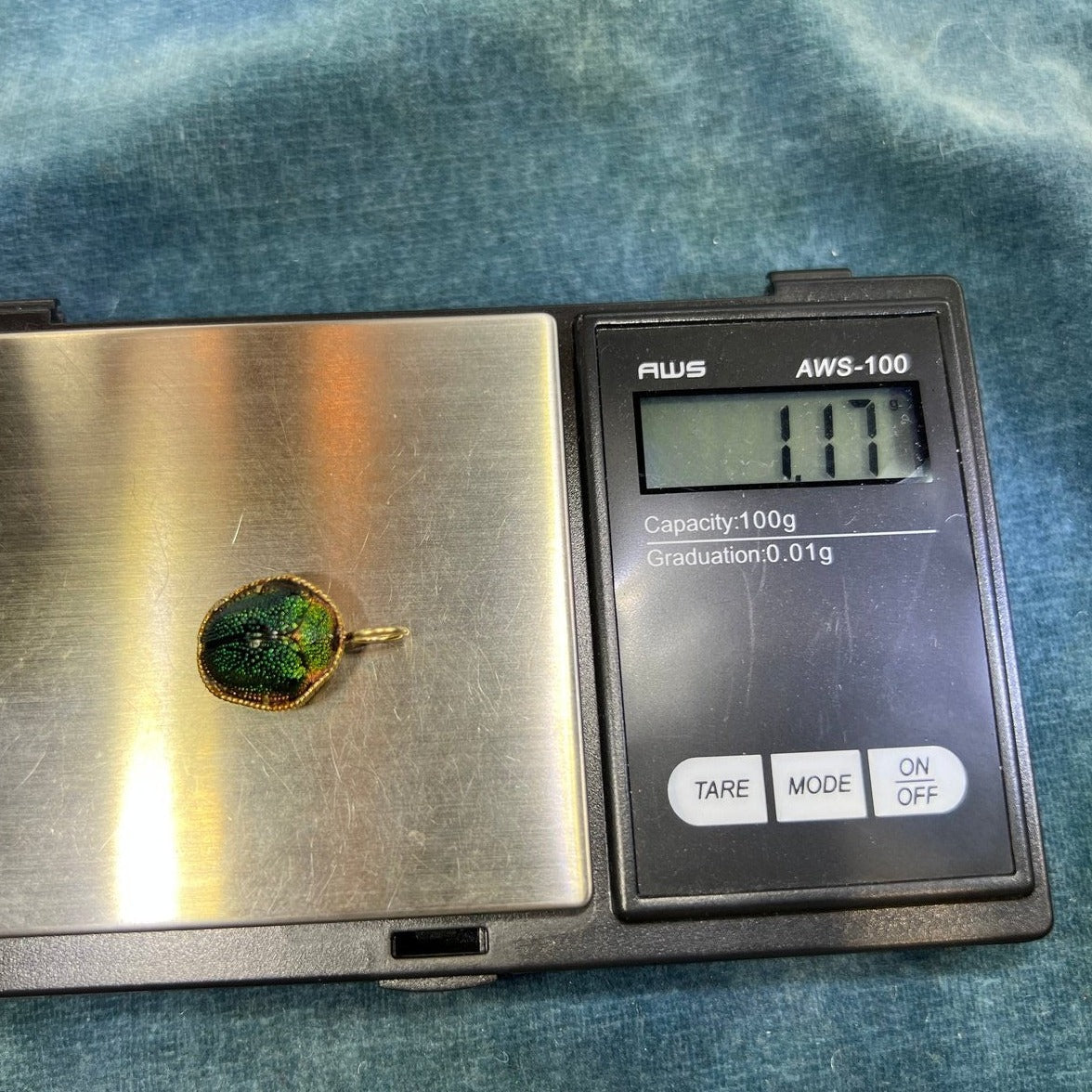 14k Gold Real SCARAB Egyptian Beetle Milgrain Pendant. Victorian B