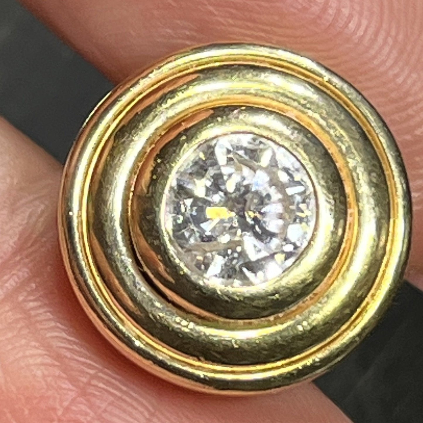 14k Gold 1.75 Diamond Bezel Pendant. "1.75" Ct Stamp