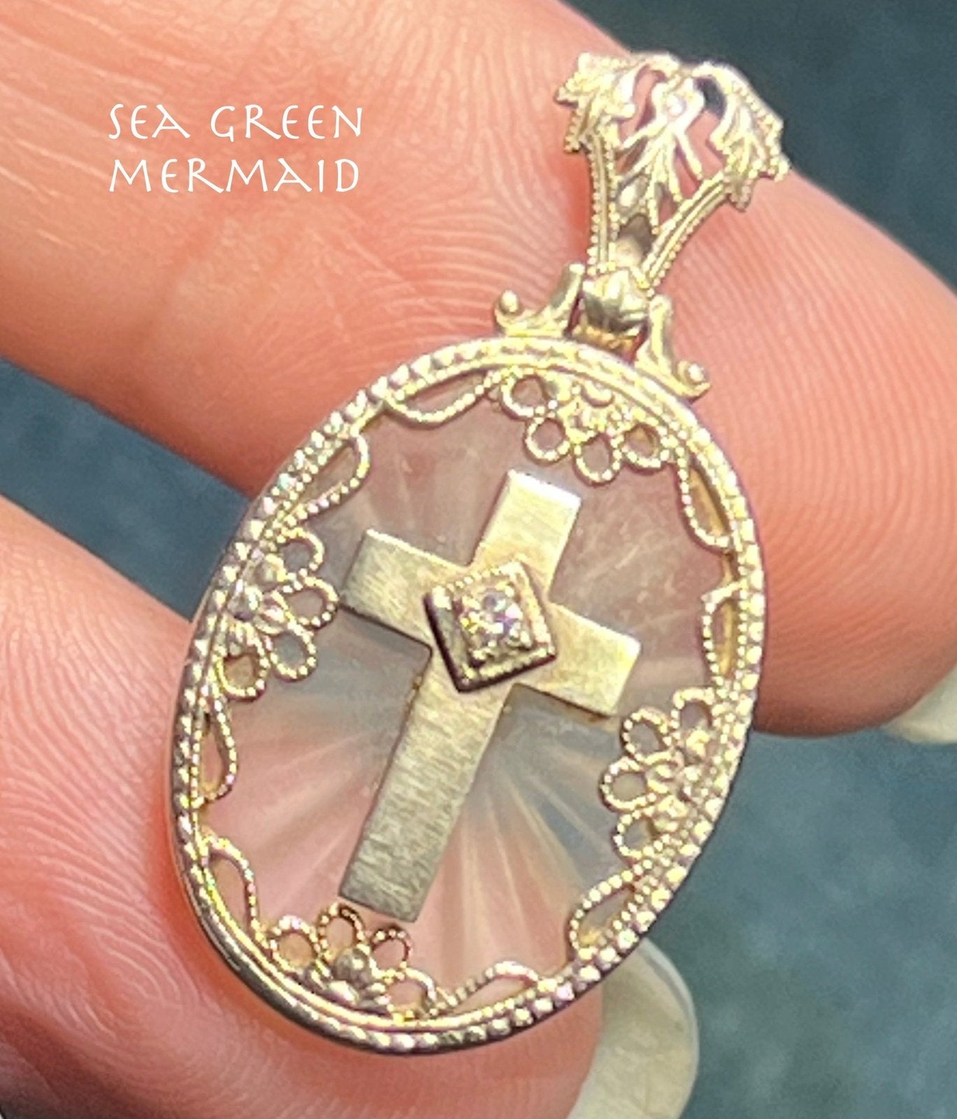 Gold Filigree Cross Necklace