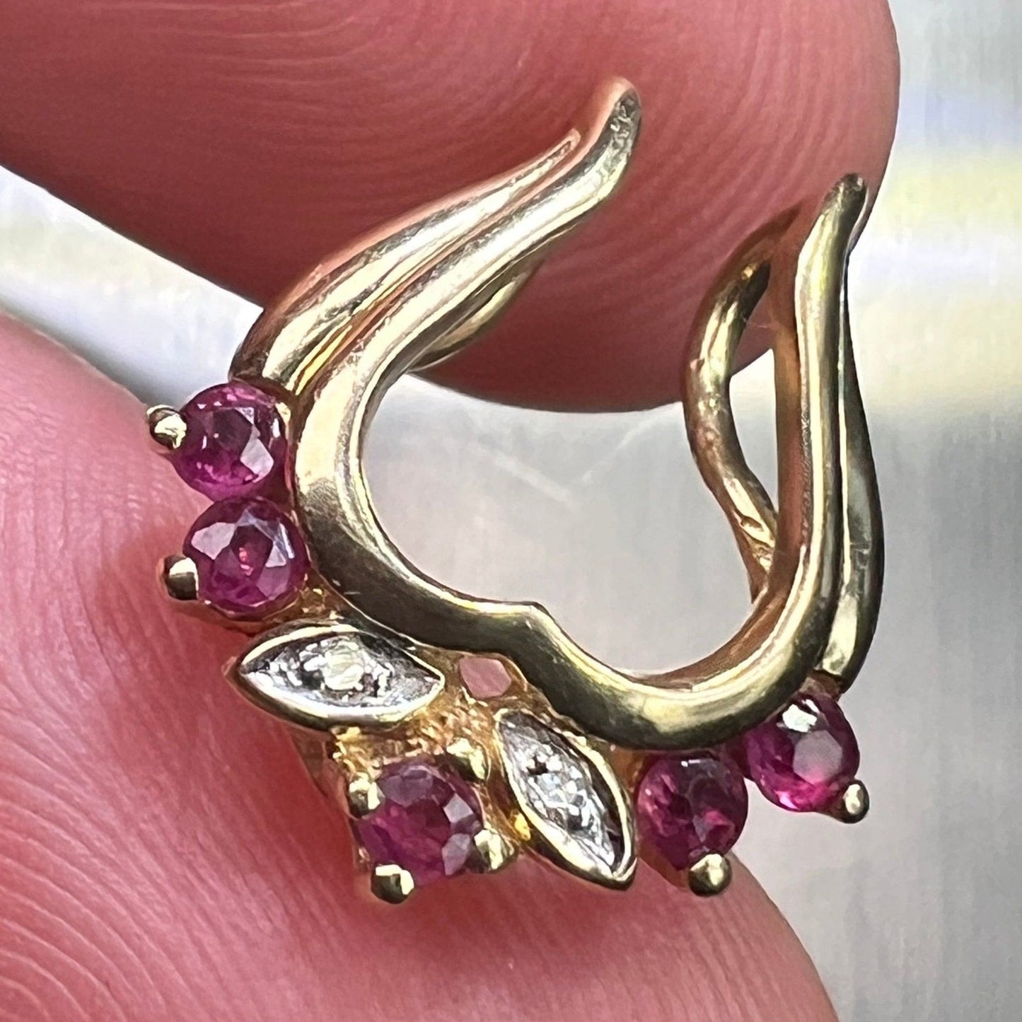 14k Gold Diamond + Ruby ENHANCER Jacket *Dress up YOUR Pendants*