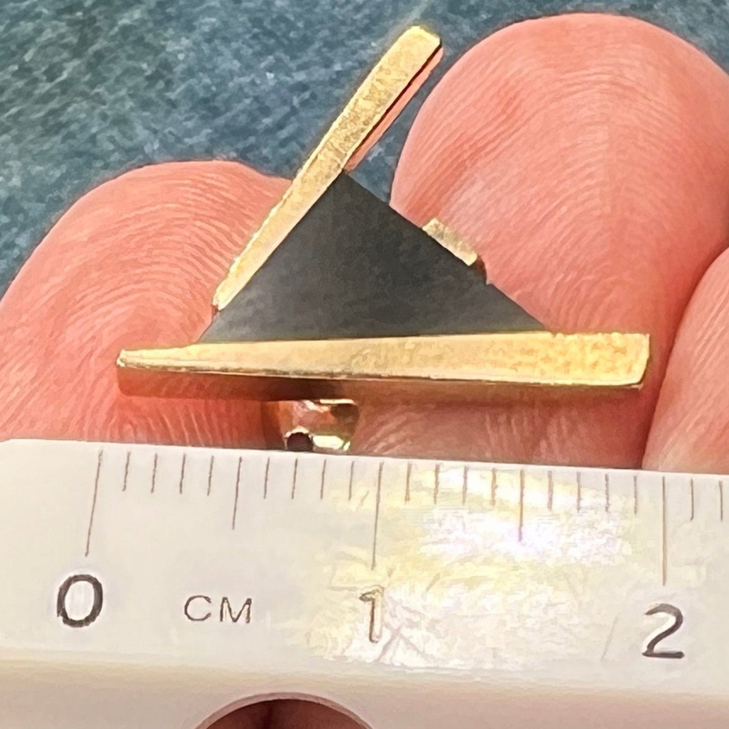 14k Gold Psilomelane Modern Space Age Sculptural Earrings. Designer