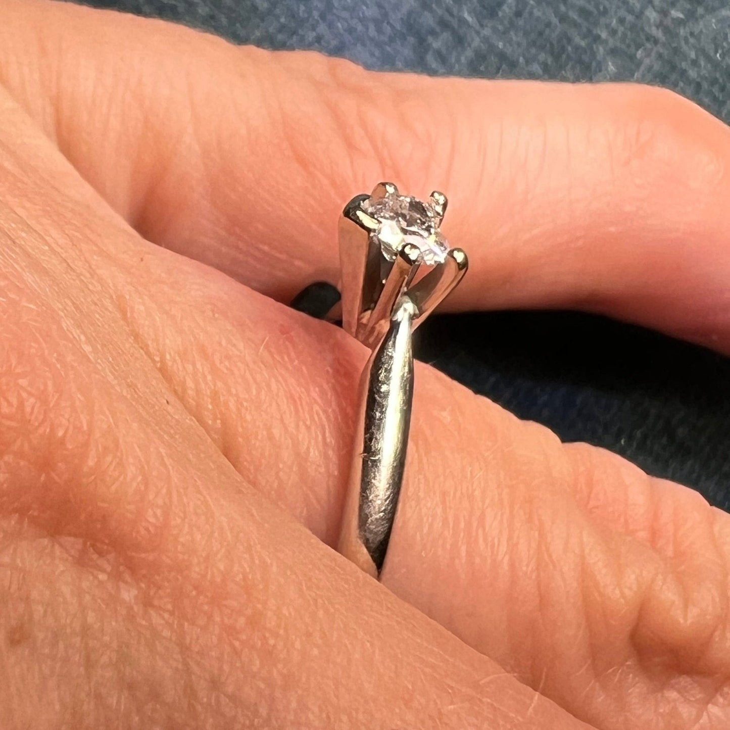 14k White Gold Heart-Shaped Diamond Solitaire Engagement Ring