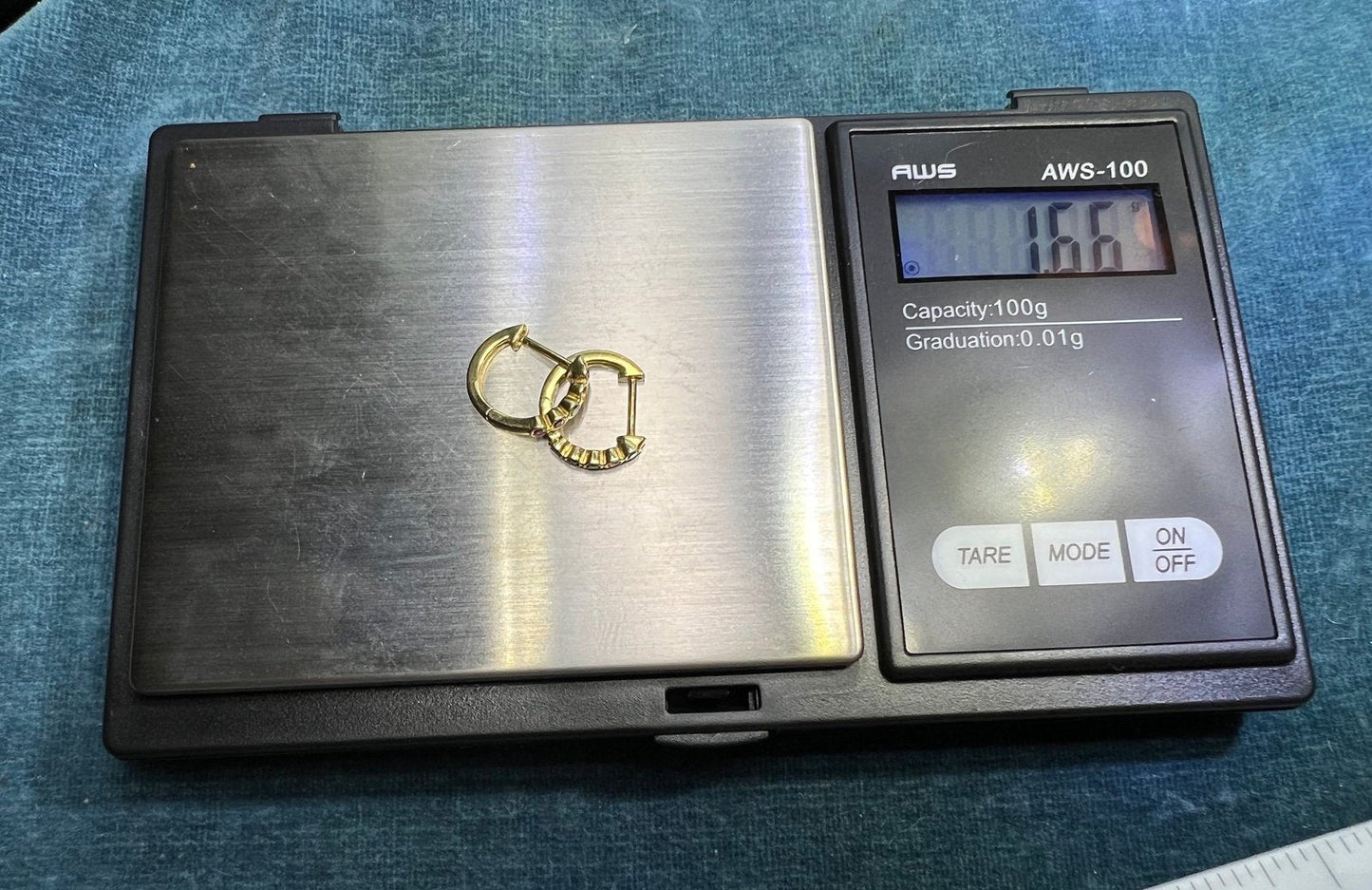 14k YG *Retired* MeiraT Bezel Set Rainbow Gem Huggies Hoop Earrings. Tiny!