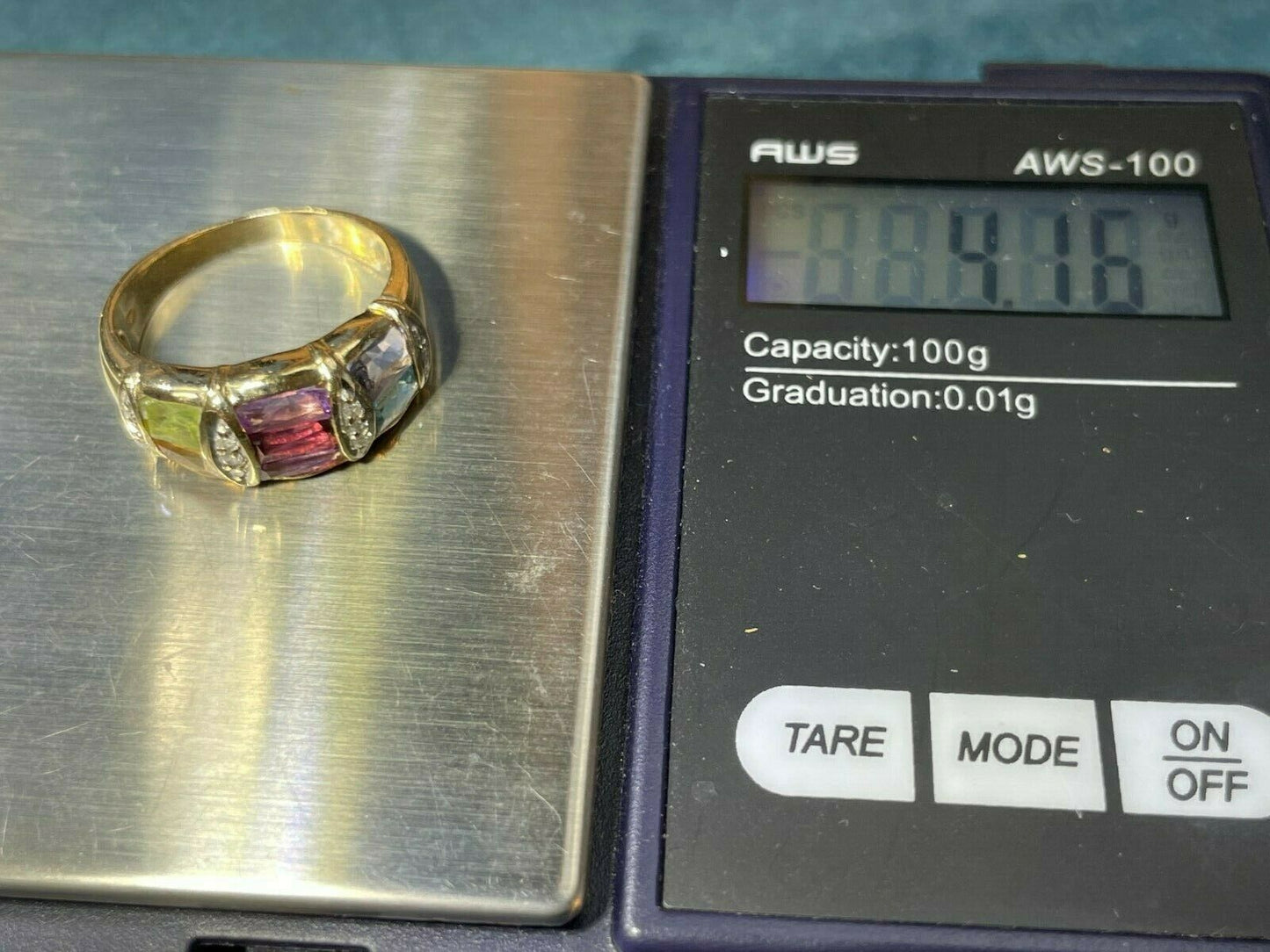 14k Yellow Gold 2.0 TCW Multi-Gem Ring w Diamonds Peridot _b241_12_20