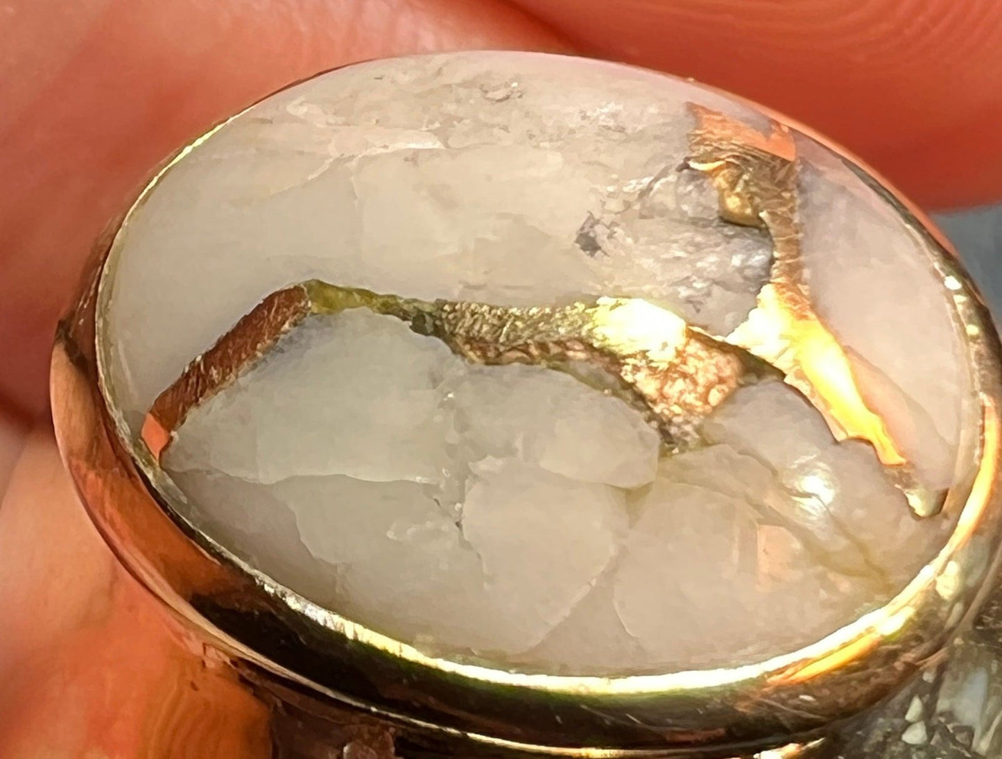 14k Yellow Gold Alaskan Gold Quartz Cigar Band Ring. 9g *Video*