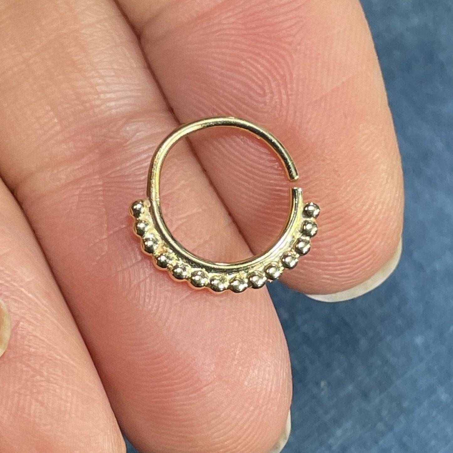 14k Yellow Gold BVLA Seamless Hoop Septum Daith Piercing