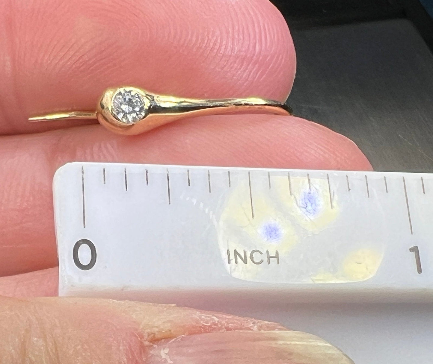 14k Yellow Gold Bezel-Set Diamond Droplet Earrings. Artisan