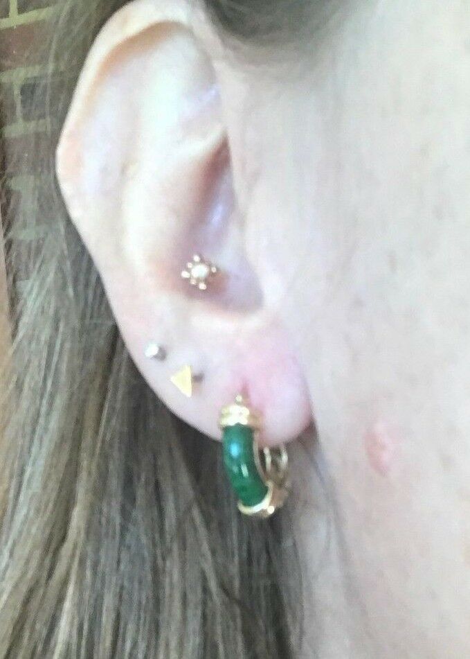 14k Yellow Gold Burmese "Maw Sit Sit" Jade Ring. *Rare*