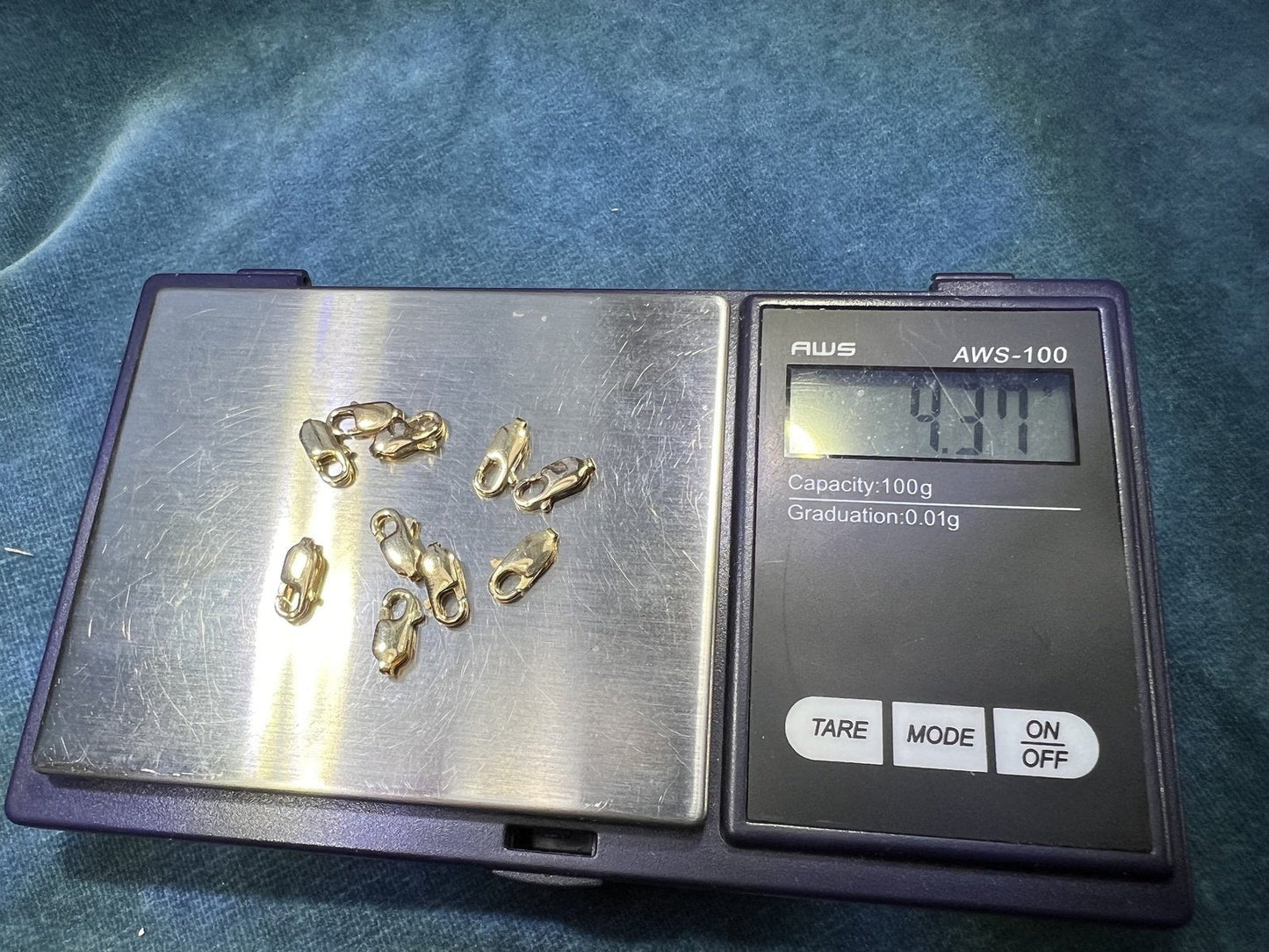 14k Yellow Gold LOBSTER CLASPS. Lot of 10. 10mm