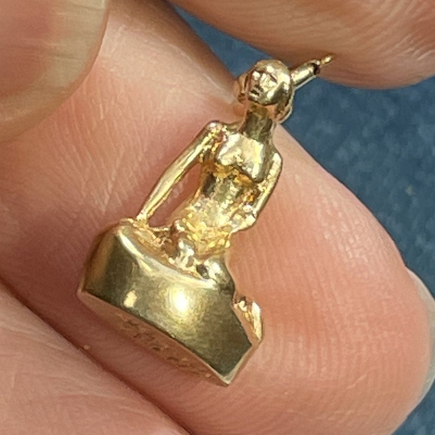 14k Yellow Gold "Little Mermaid" Hans Christian Anderson Pendant. "Denmark"