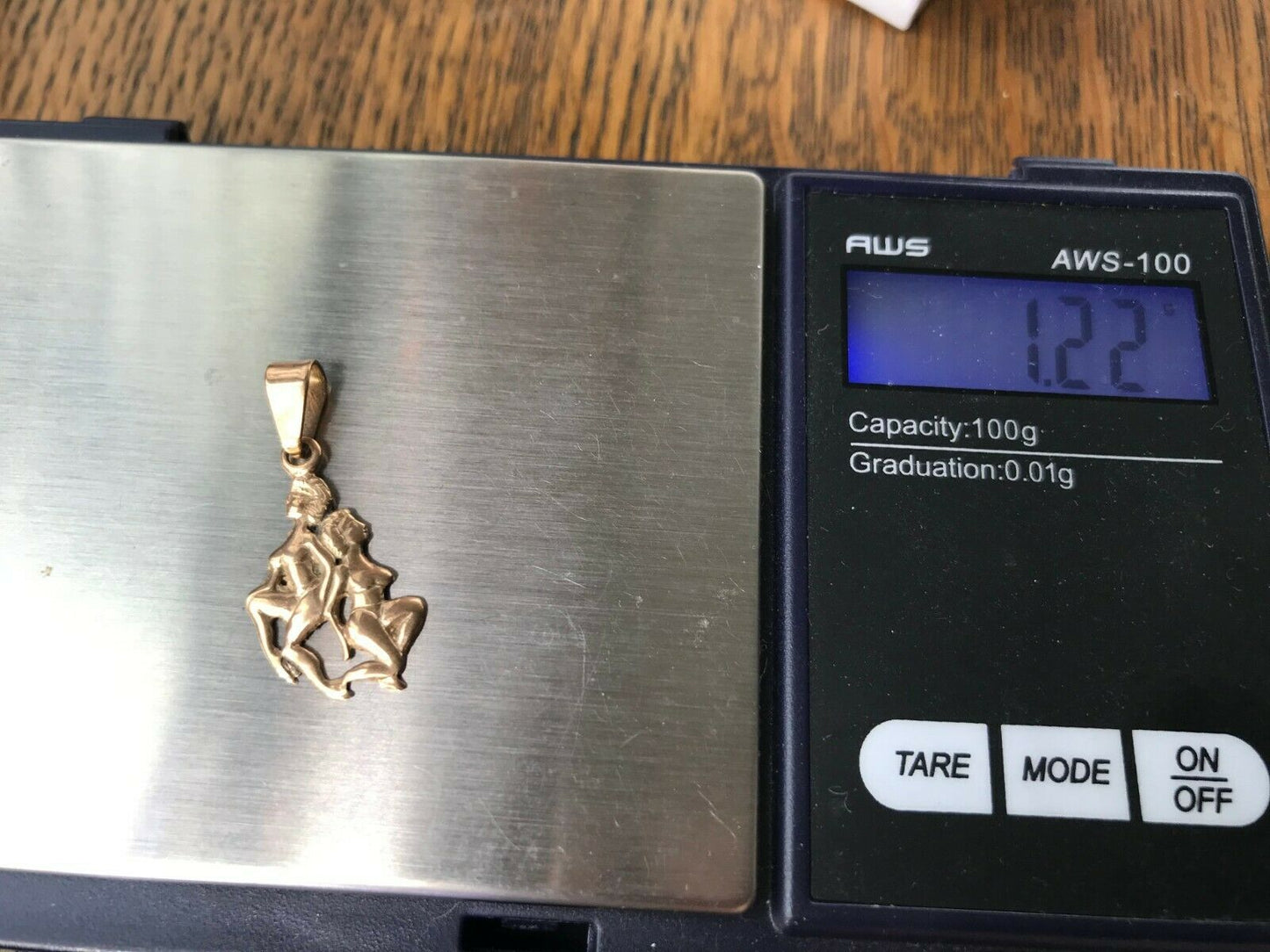 14k Yellow Gold Nude Nymphs Women Dancers Pendant