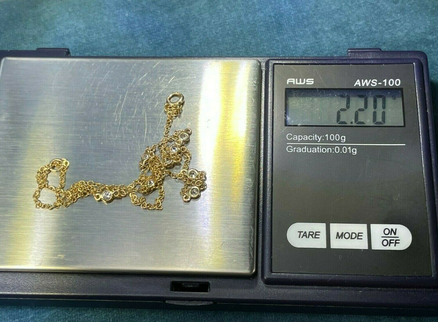 14k Yellow Rose Gold 1.0 TCW Diamond Station Chain "By the Yard" Necklace.