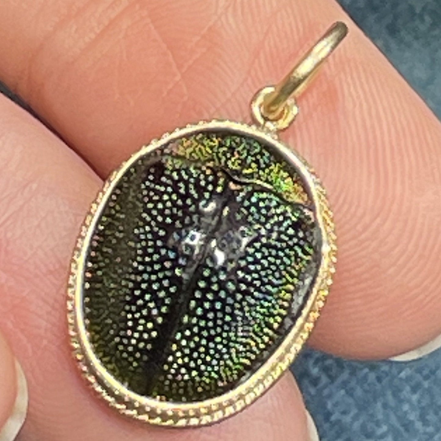14k Yellow Rose Gold Real SCARAB Pendant. Victorian Antique