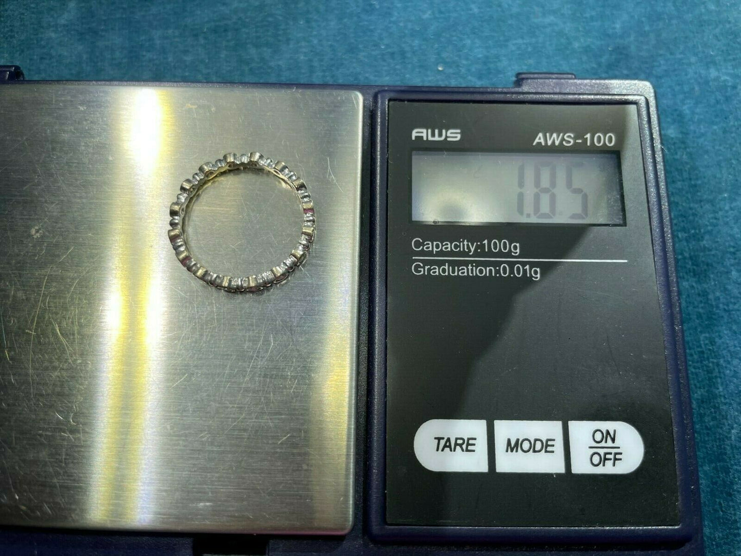 18k White Gold 0.50 TCW Diamond FULL Eternity Ring. F/G VS2. Bezel-set_b220_17