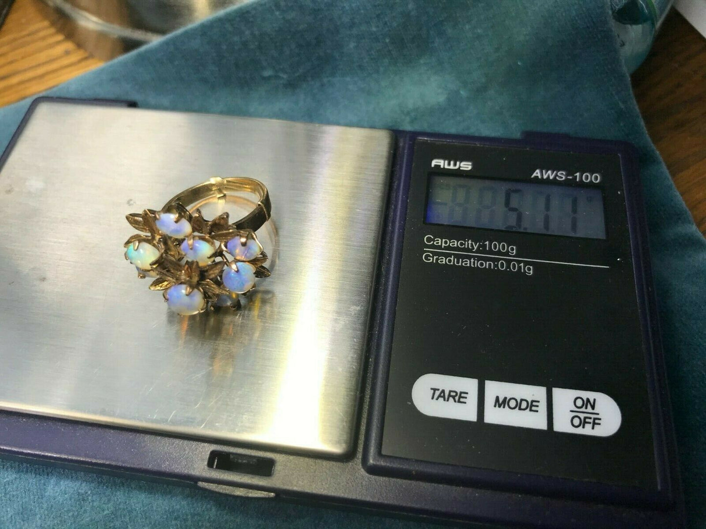18k Yellow Gold Australian Lavender Crystal Opal Ring**VIDEO**
