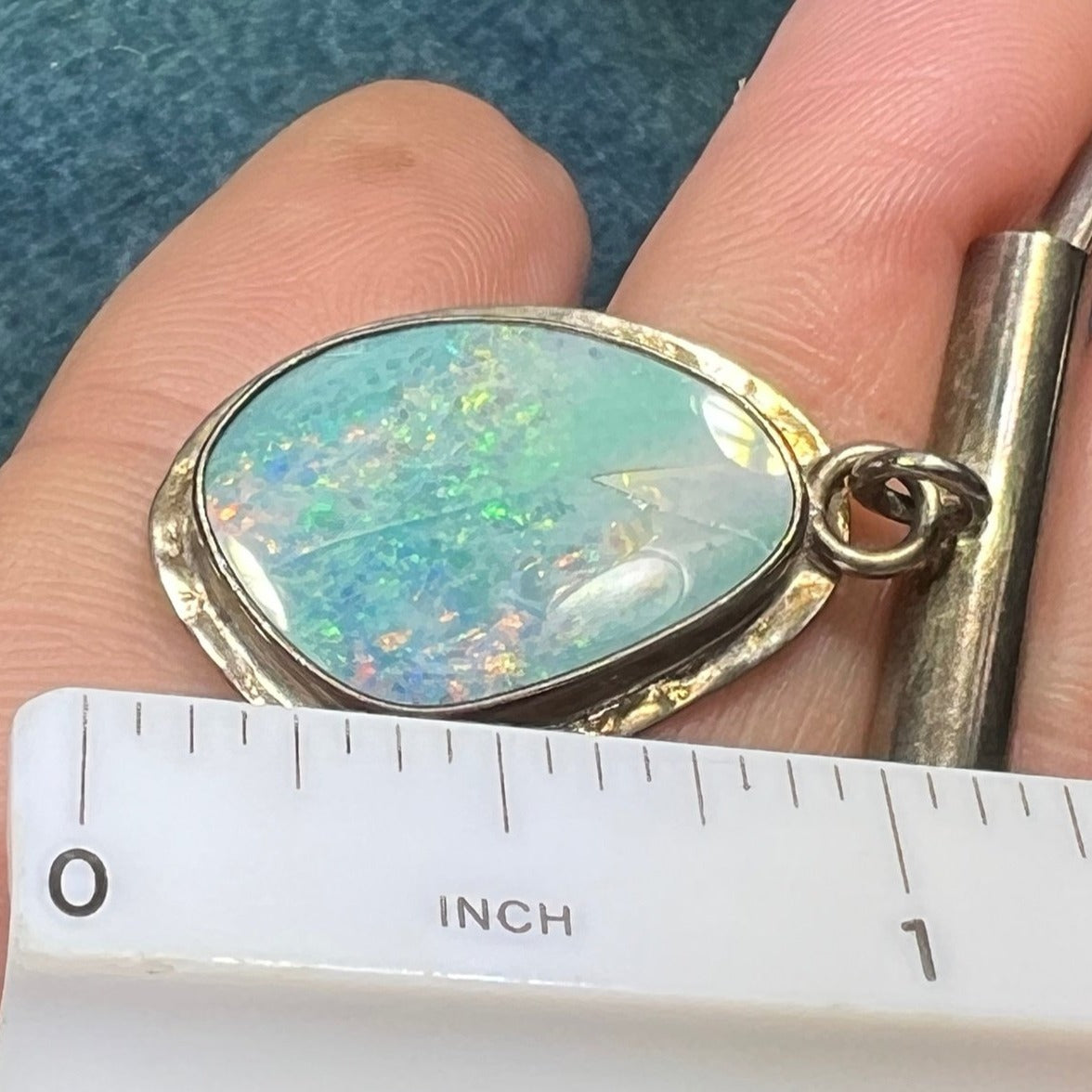 Australian Black Opal Triplet Pendant w Sterling Collar Necklace **Video**