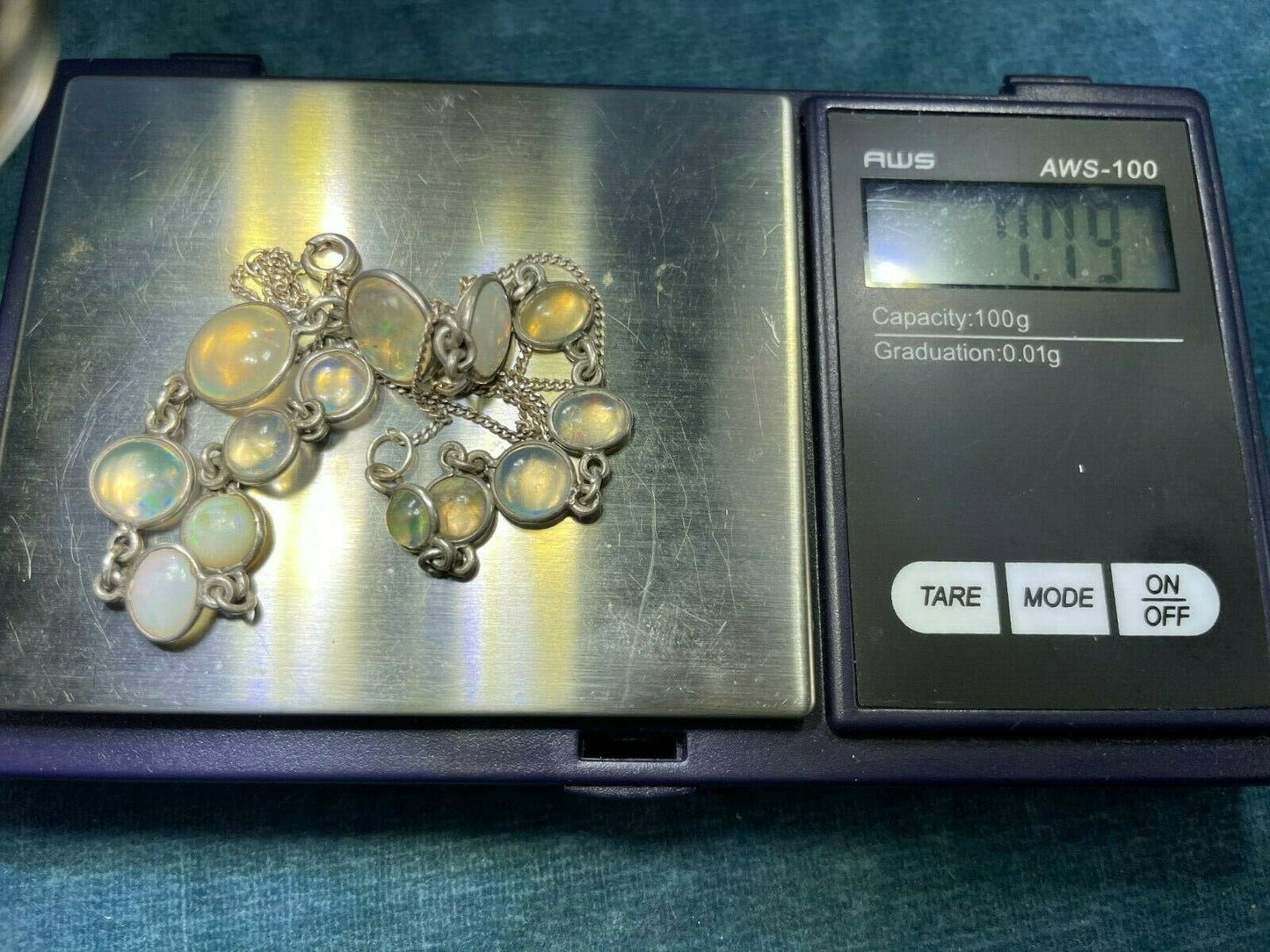 Australian Crystal Jelly Opal Necklace in 925. Antique**VIDEO***