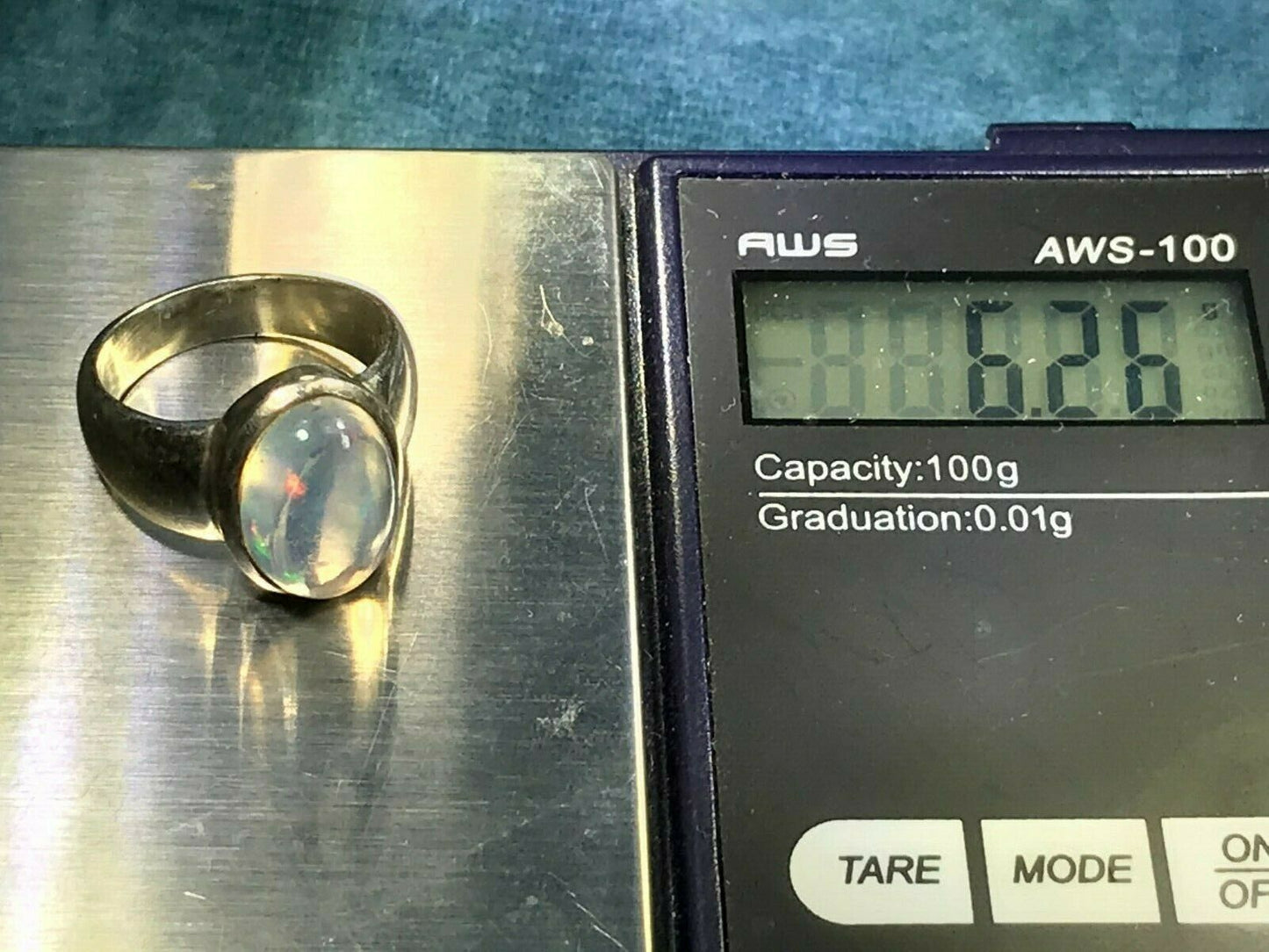 Australian Jelly Opal Ring in Sterling Silver. Bezel-Setting**VIDEO**_B100_19