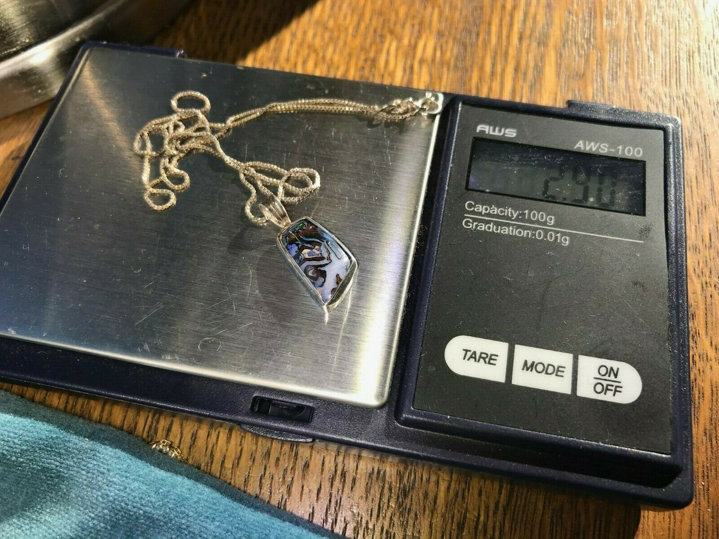 Australian Koroit Boulder Opal Pendant. 16" Chain **VIDEO**