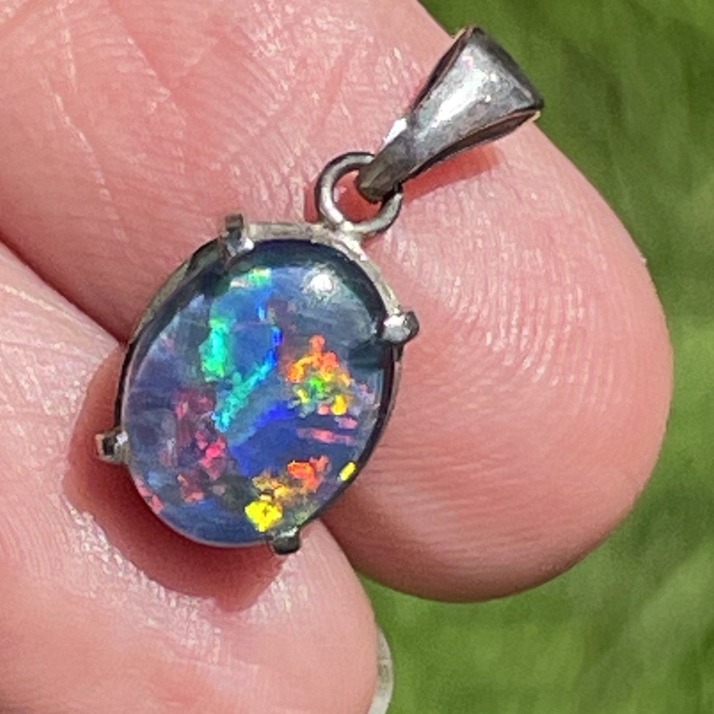 Australian Black Opal Triplet Pendant ***VIDEO***