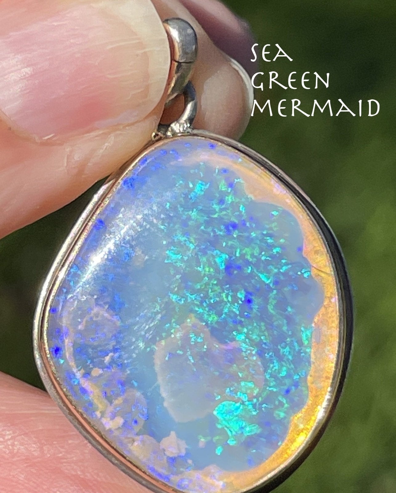 Australian Lavender Crystal Jelly Opal Pendant. 1.5" Carved Heart! **VIDEO**