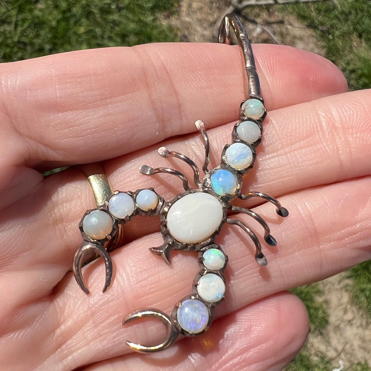 Australian Opal SCORPION Victorian Pendant. 2.7" *Video*