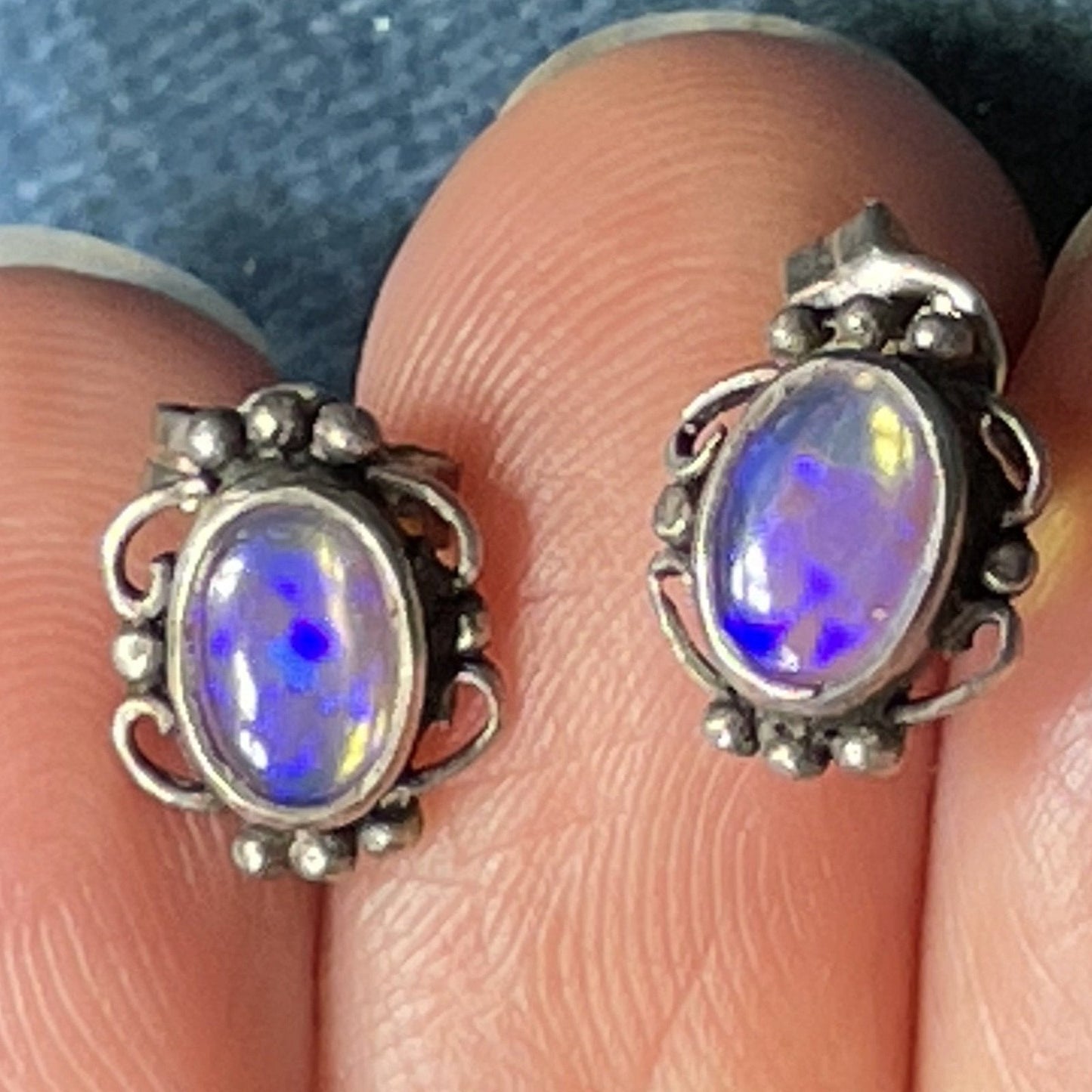 Australian Purple Jelly Opal 925 Earrings. Periwinkle!!