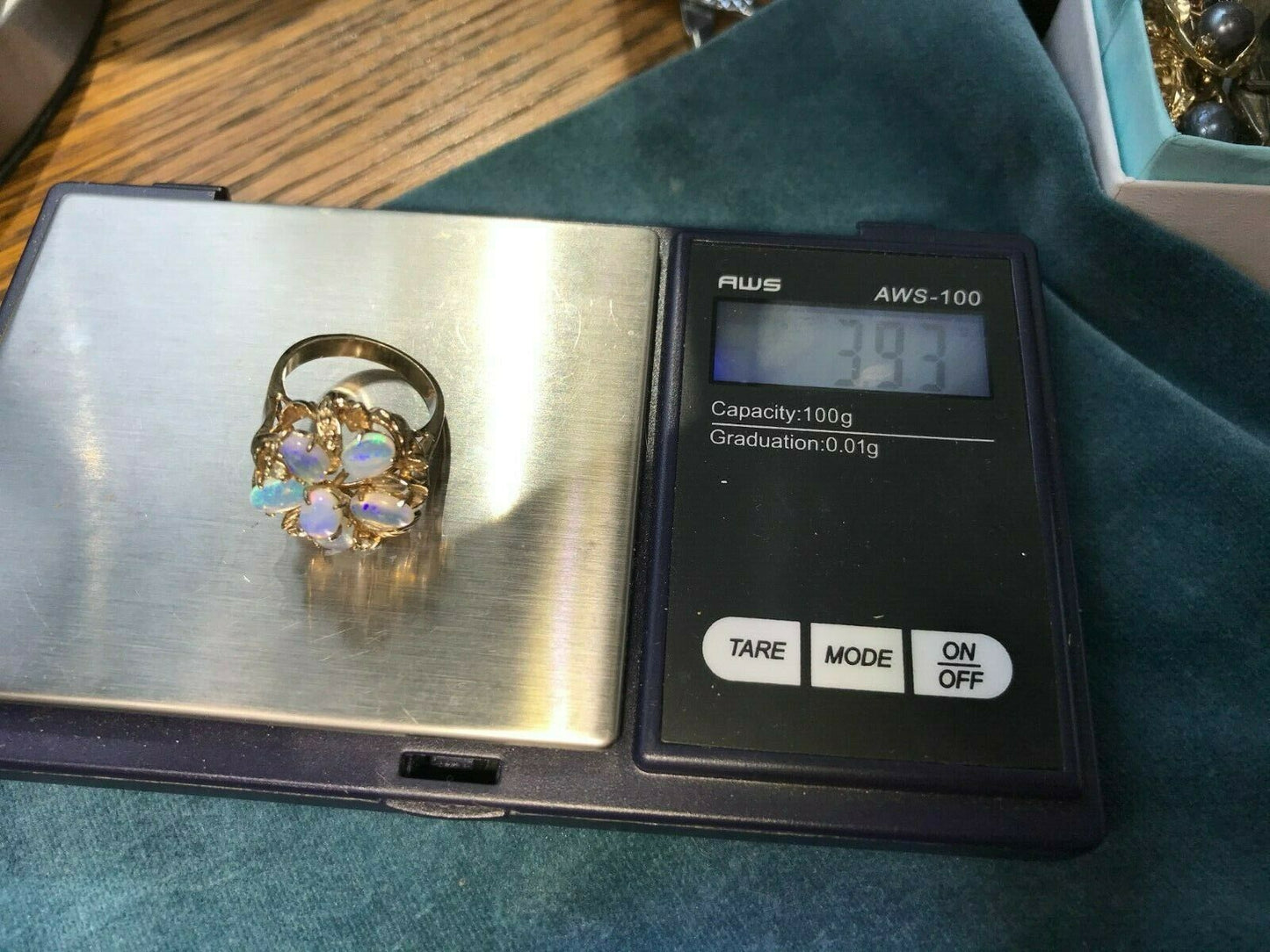 Australian Purple Lavender Crystal Opal Ring. Flower **VIDEO**